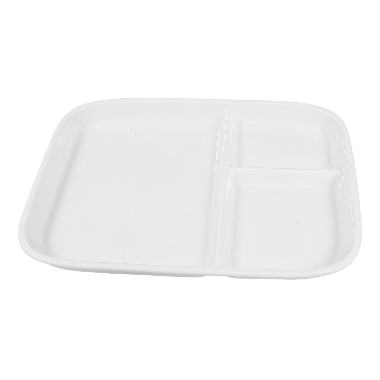 Breakfast Plate for Tableware 3Pcs Bone China Square Plate with Three Compartments