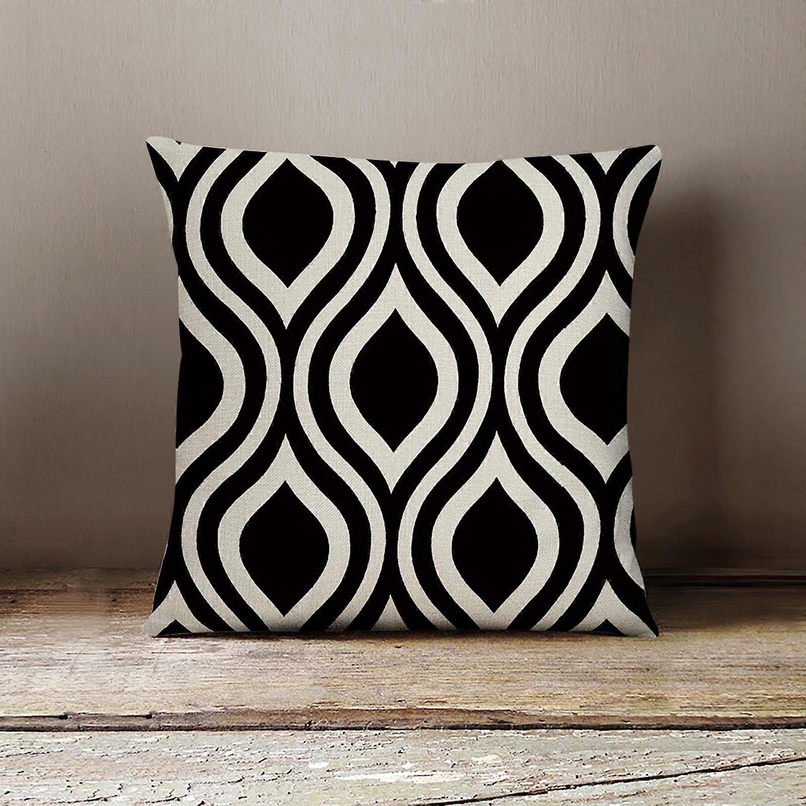 Black White Waterproof Hugging Pillow Household Design Pattern Sand Pillow Home Essentials