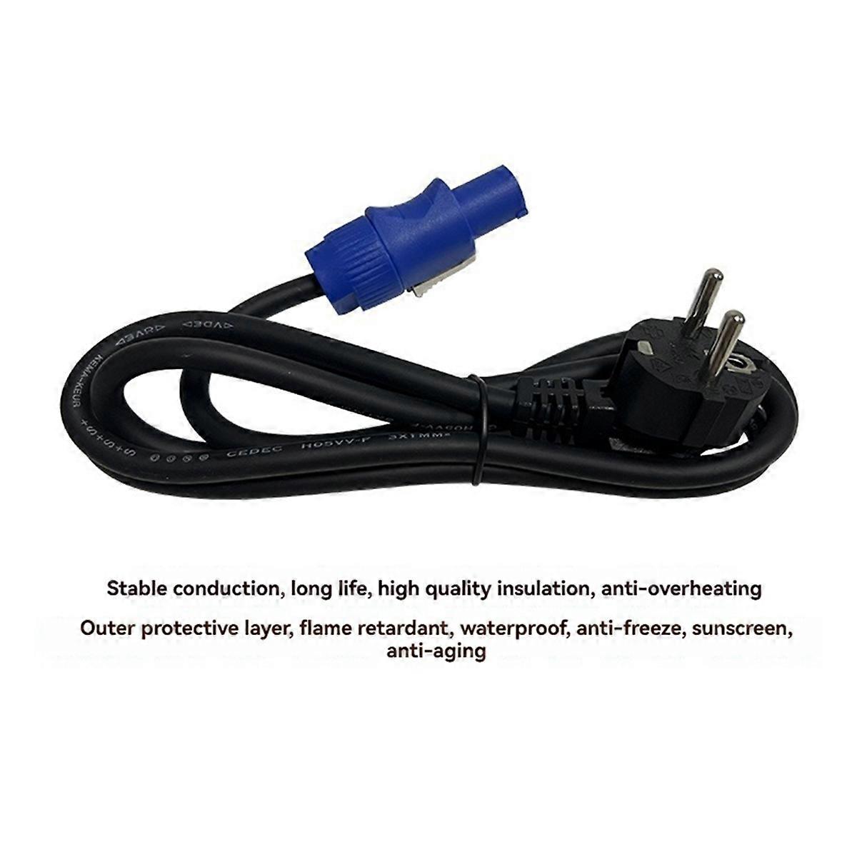 Power Supply Cord Stage Light 3core 1.2M Power Connect Cable EU PLUG