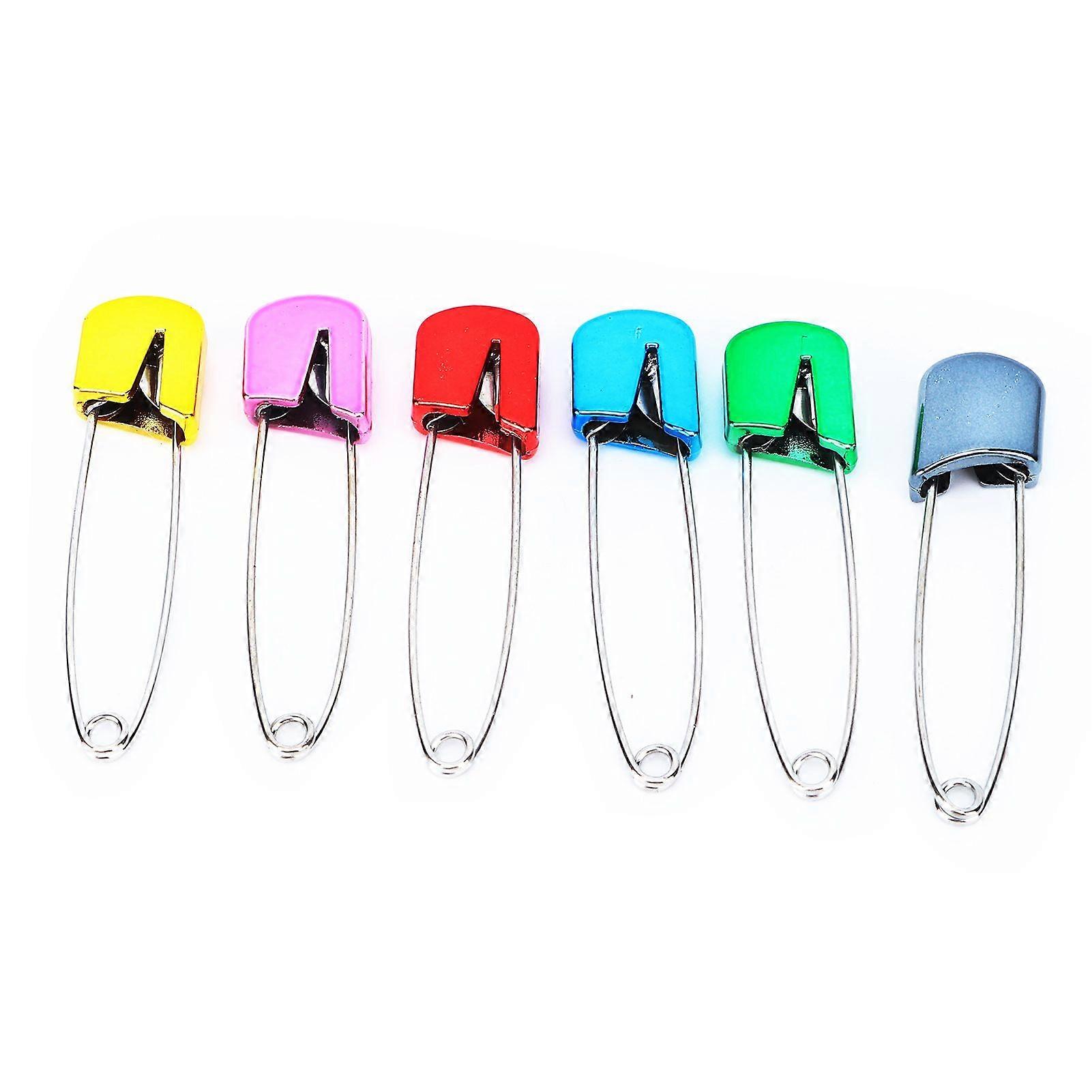 Assorted Color Diaper Pins Safety Locking Cloth Diaper Nappy Sewing Knitting Fabric Pins (Random Color)6pcs 1#