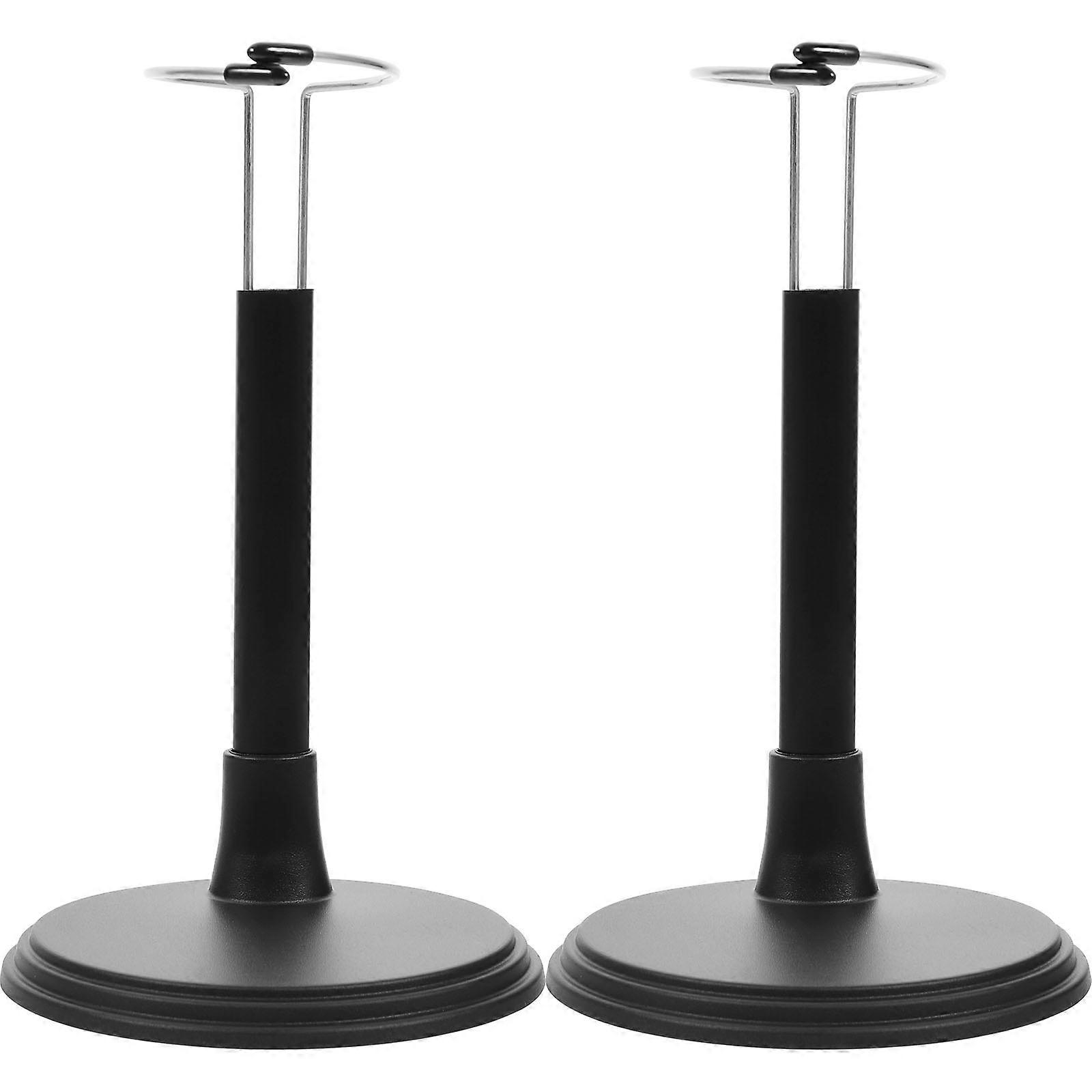 6Pcs Action Figure Stand for Display Black Adjustable Height Doll Support