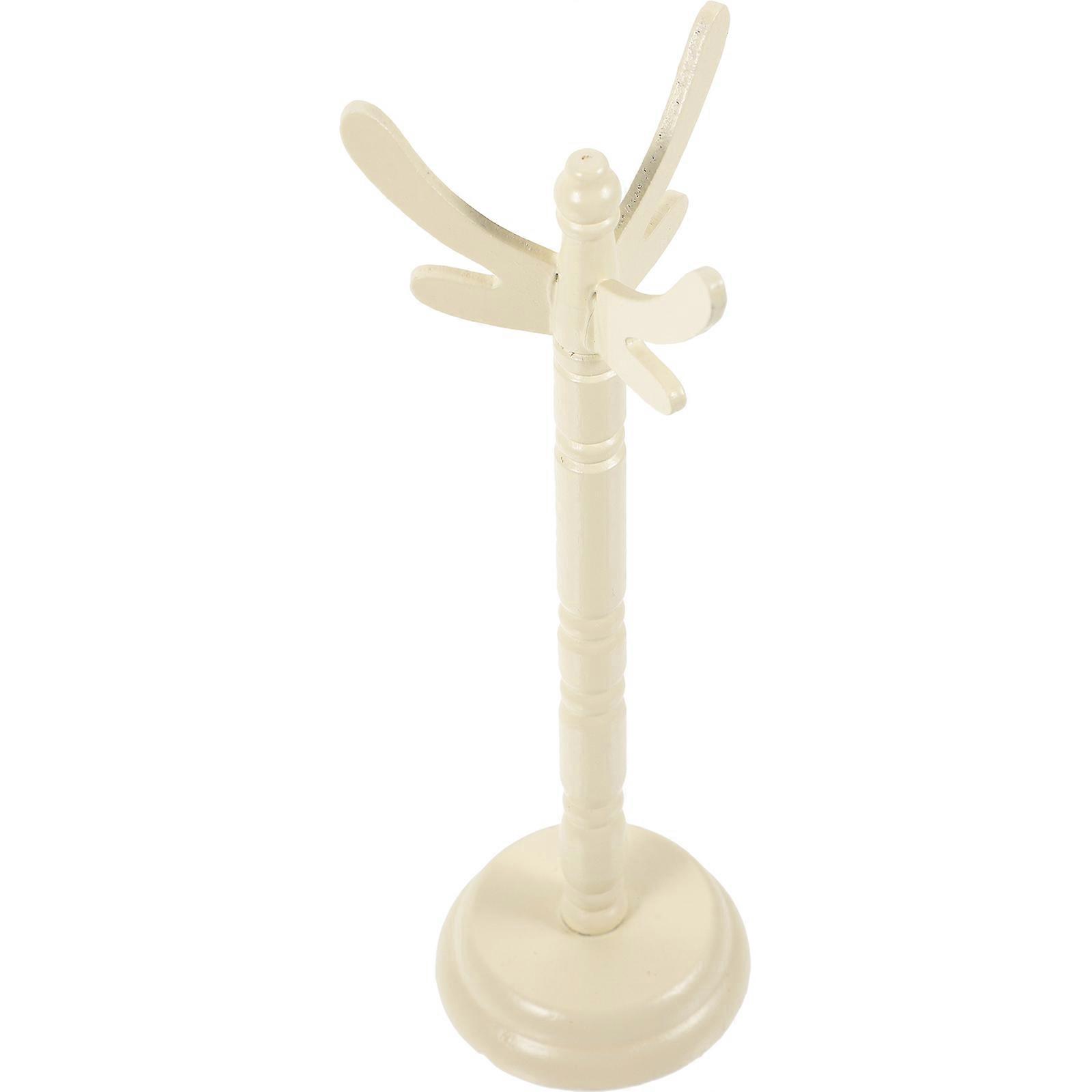 Mini Doll Clothes Rack Wooden Coat Tree for Decoration 3Pcs Set