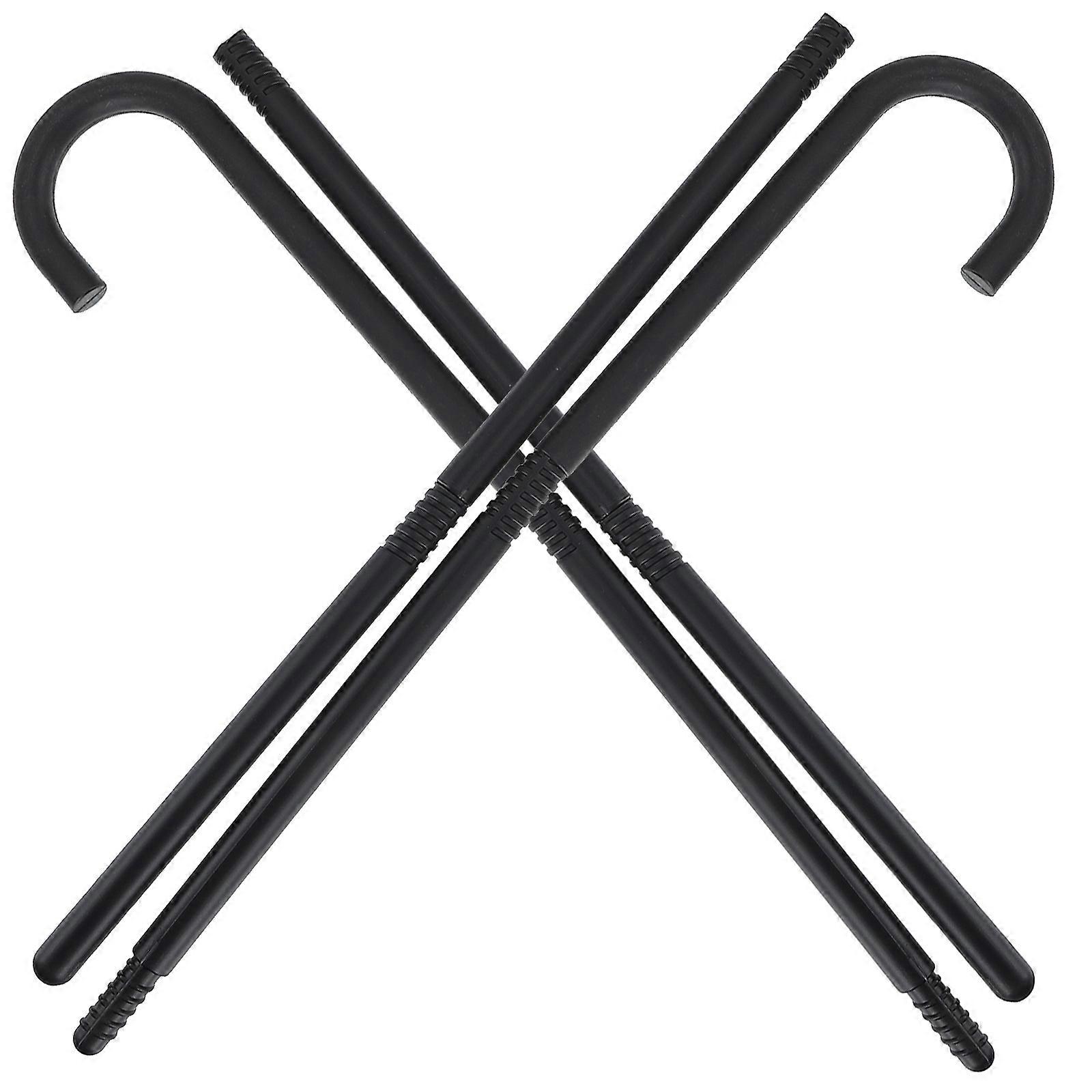 Party Performance Prop 2Pcs Black Plastic Cosplay Stick for Decoration Compact Storage