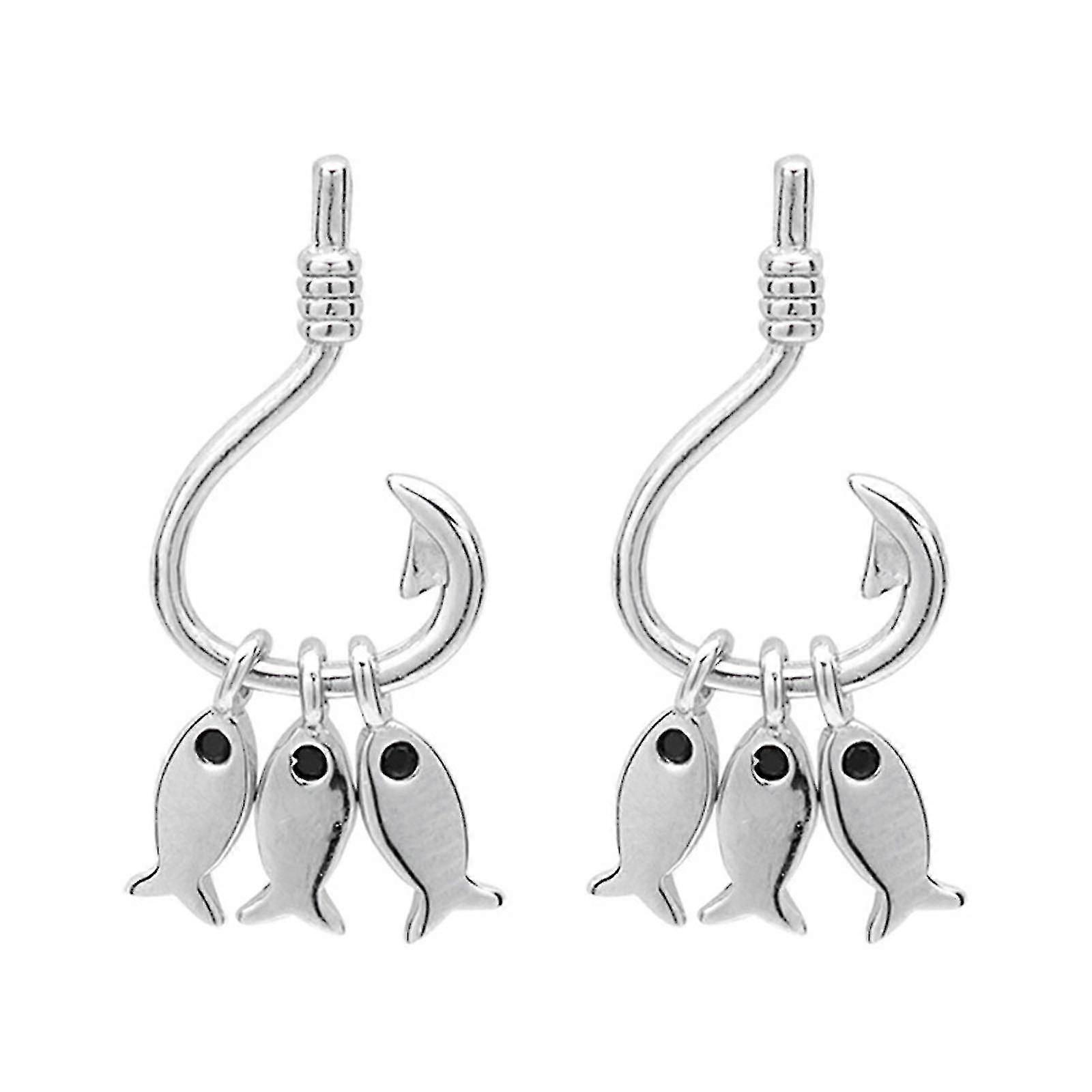 Small Fish Earrings Female Design Creative Personality Three Fishhook Earrings