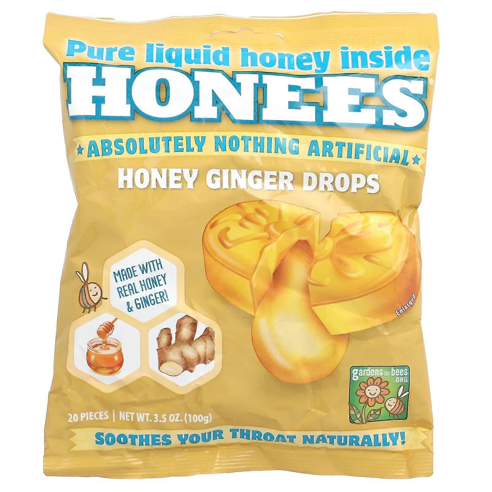 Honey Ginger Drops, 20 Pieces, 3.5 oz (100 g)