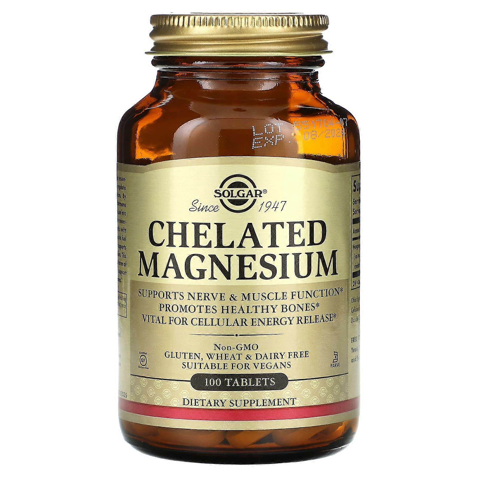 Solgar, Chelated Magnesium, 100 Tablets (100 mg per Tablet)