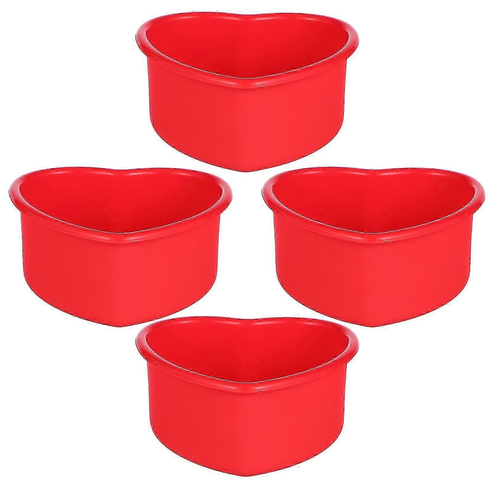 Silicone Heart Shaped Cake Molds For Valentines Day Baking Enthusiasts 4pack