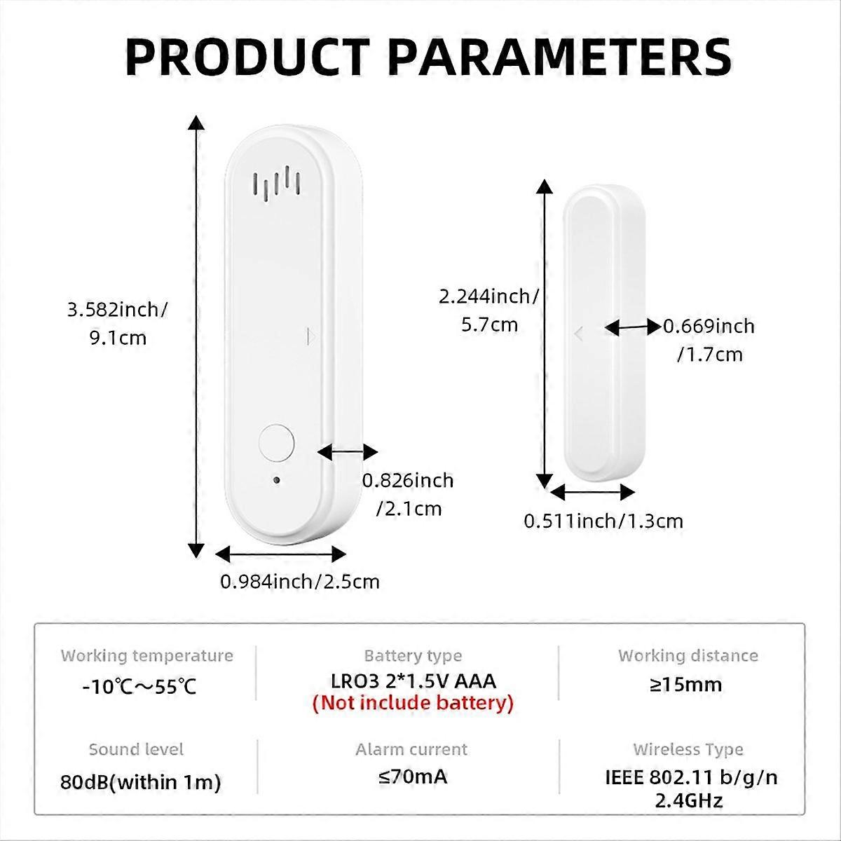 Tuya Smart WiFi Door Sensor 80dB Sound Window Sensor