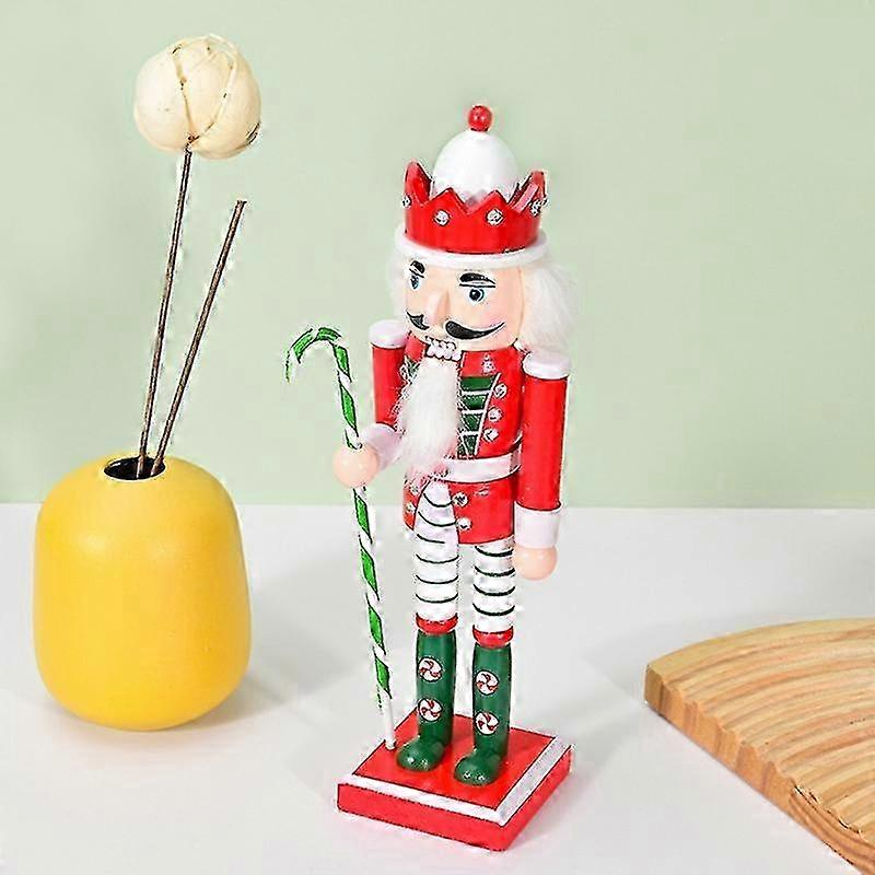 Candy Series Wooden Nutcracker Christmas Soldier Bookshelf Tabletop Ornament
