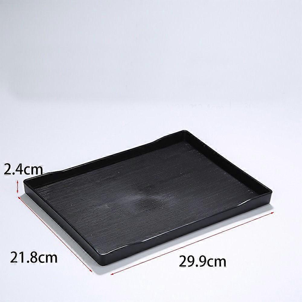 1Pcs Plastic Toiletry Tray Reusable Black Recyclable Decorative Tray Multi-Purpose Rectangle Serving Tray for Restaurant Storage,29.9x21.8x2.4cm