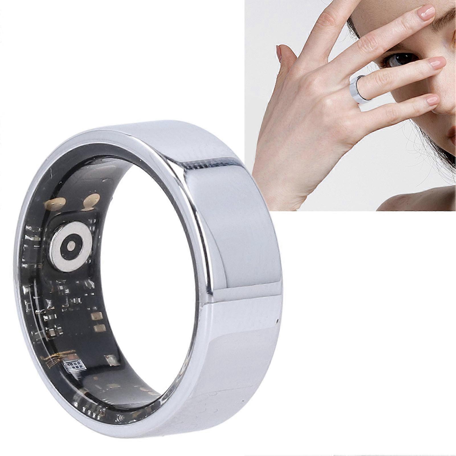 Smart Ring IP68 Water Resistant Multiple Sport Modes Step Counter Calorie Tracking Fitness Tracker Ring for Sports Silver 12 Size: Inner Diameter: 21