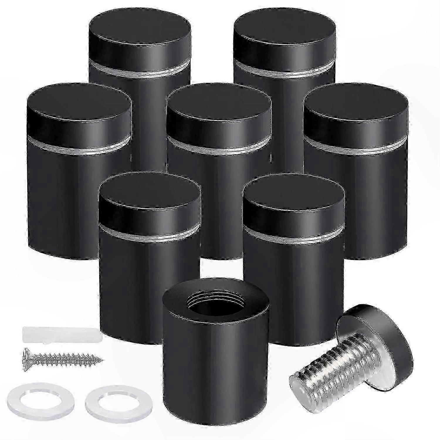 8-Pack Black Standoff Screws 3/4 x 1 Inch for Acrylic Sign and Picture Frame Display