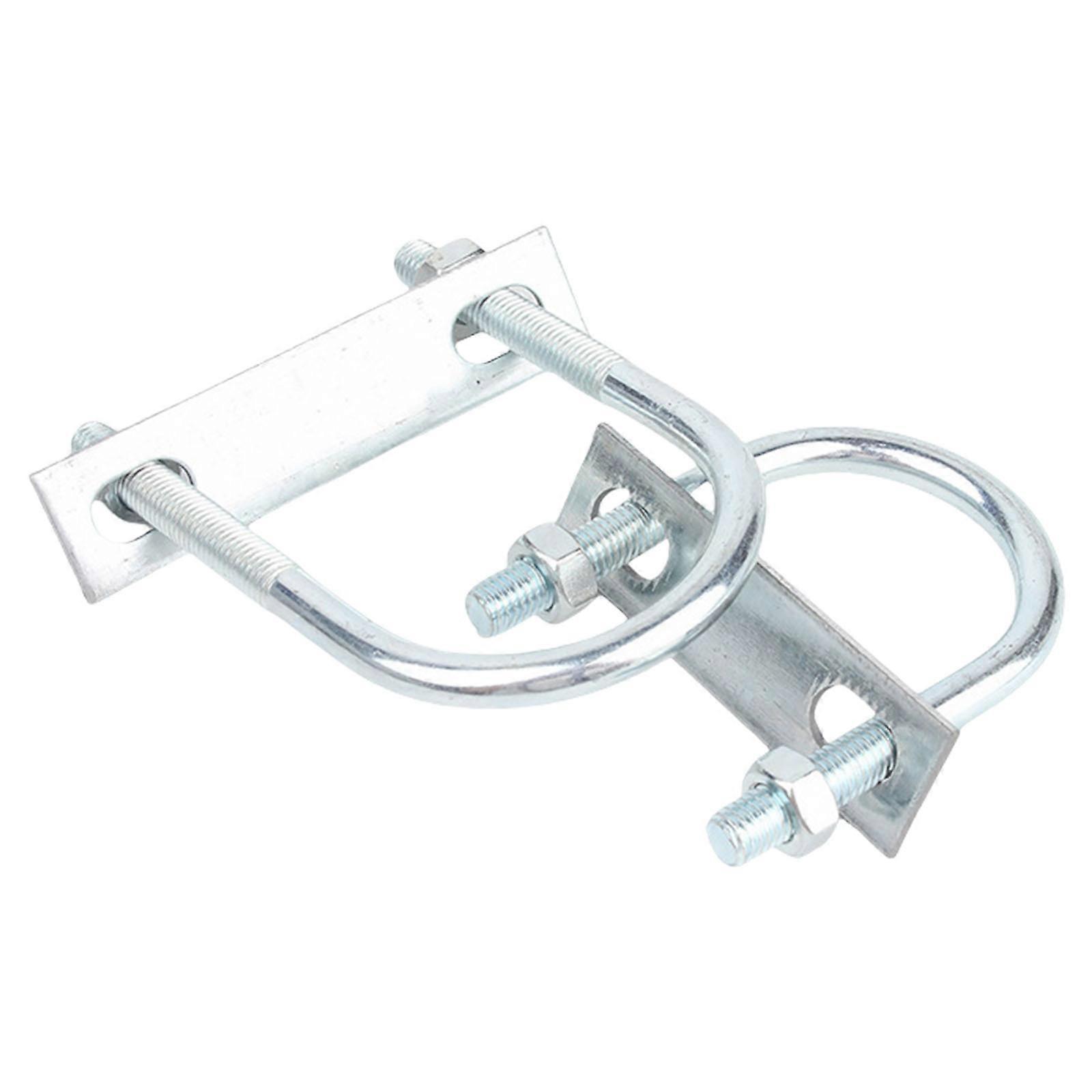 2Pcs Automotive U Bolt Set Sturdy Carbon Steel Heavy Load Fastener with Frame Plate Hardware with DN40 Pipe Trailers Multicolor