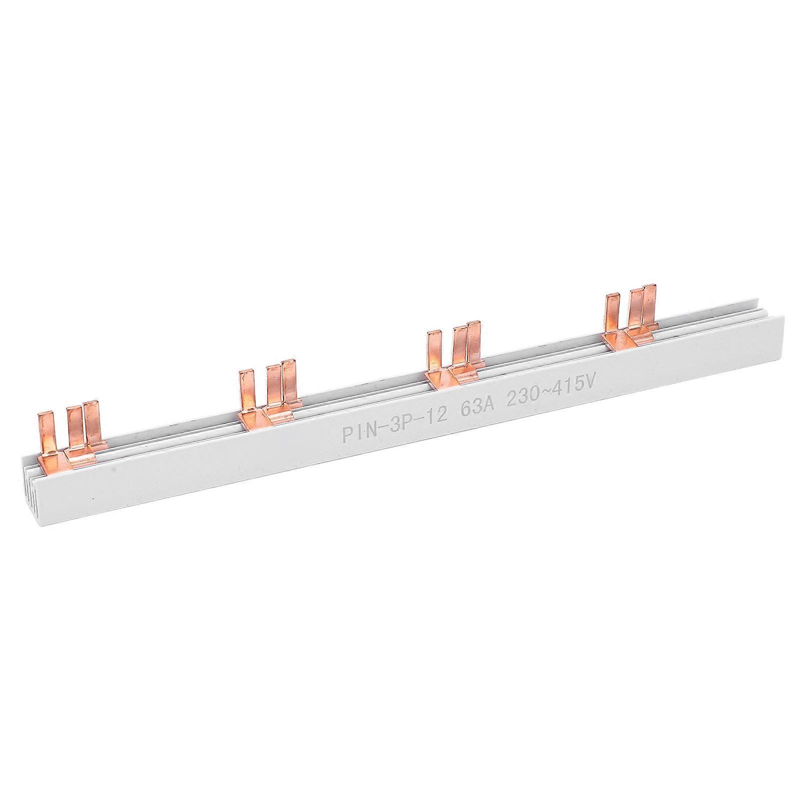 PIN TYPE Copper Busbar 3P 12 Way 63А PVC Good Conductivity for Circuit Breaker Distribution Box 230‑415V