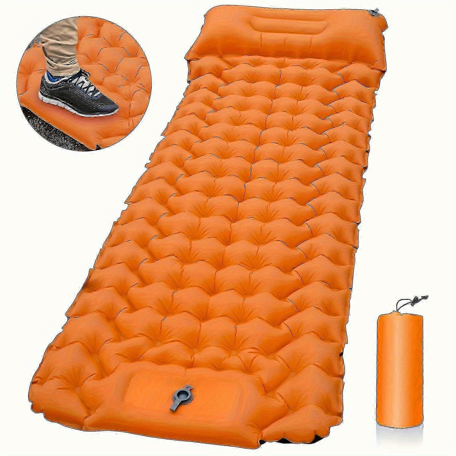 Portable Air Cushion for Outdoor, Inflatable Camping Mattress with Built-in Pillows