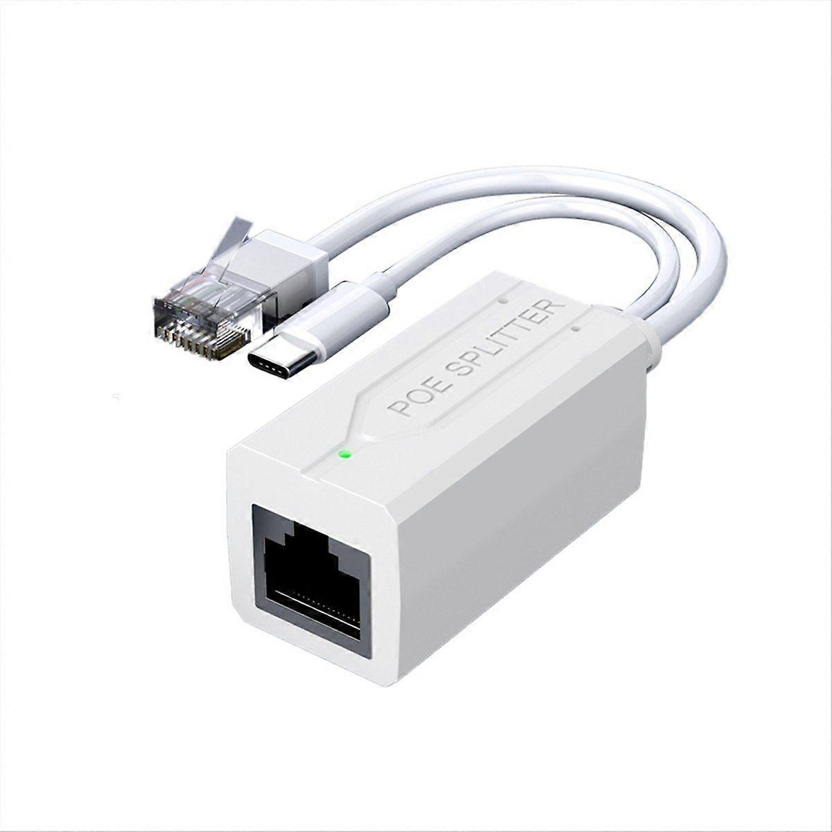 100Mbps USB Type C PoE Splitter 48V to 5V for Various Electronic Networking Transmission