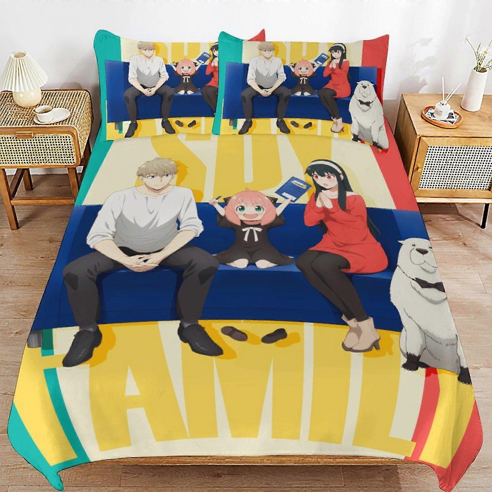 u474 SPYFAMILY Soft and Durable Hypoallergenic Sleep Upgrade Zipper Closure Duvet Cover Sets for Relaxation n474