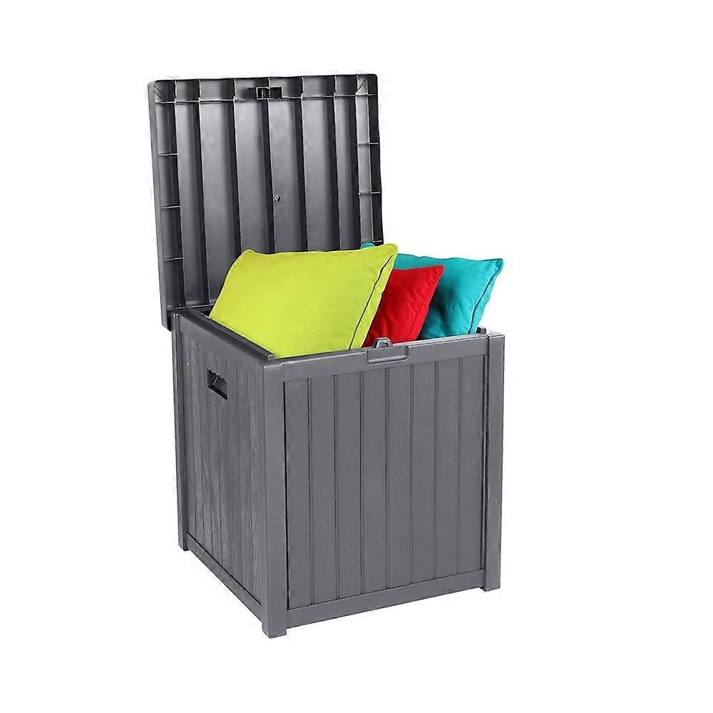 51 Gallon Lockable Deck Box for Patio, Garden, Pool - Resin Storage Container for Indoor & Outdoor Use (Grey)