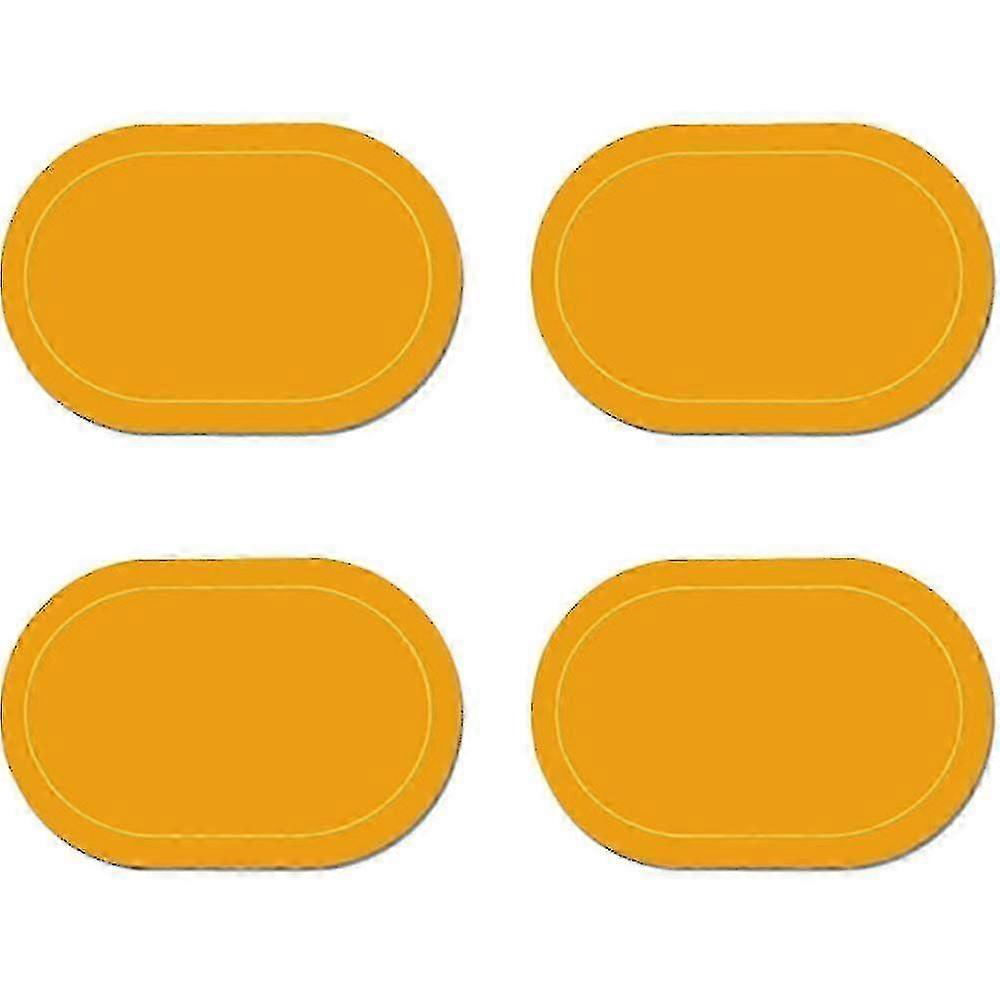 Faux Leather Placemats Set of 4 - Double-Sided Color Design with Heat Resistance & Waterproof Feature for Dining Table Home Decor in Yellow