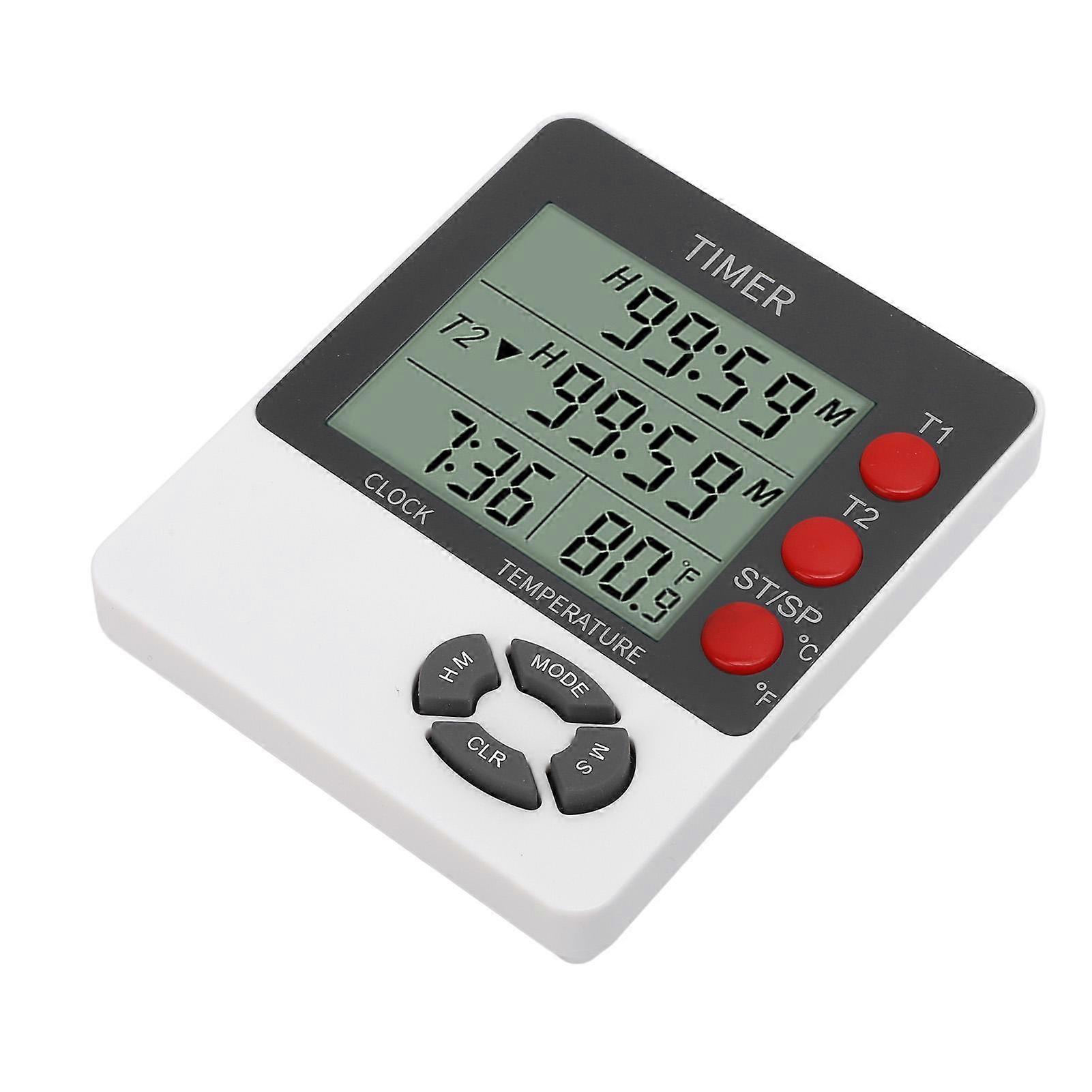 Timer Large LED Display Temperature Measurement Digital Countdown Countup Timer Clock for Cooking Exercise Baking