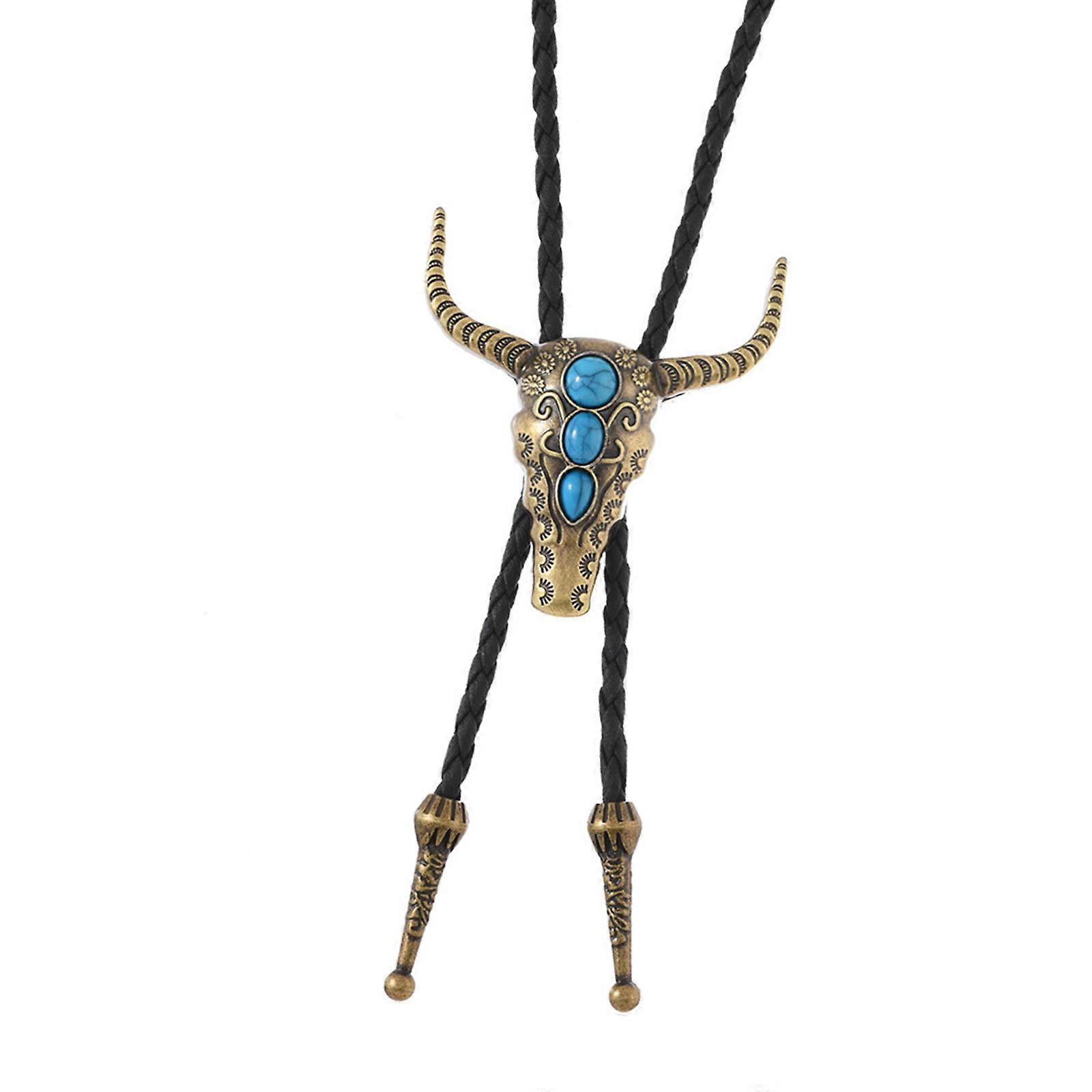 Lightweight Metal Pendant Bolo Tie With Adjustable PU Cord For Various Uses  Ancient bronze