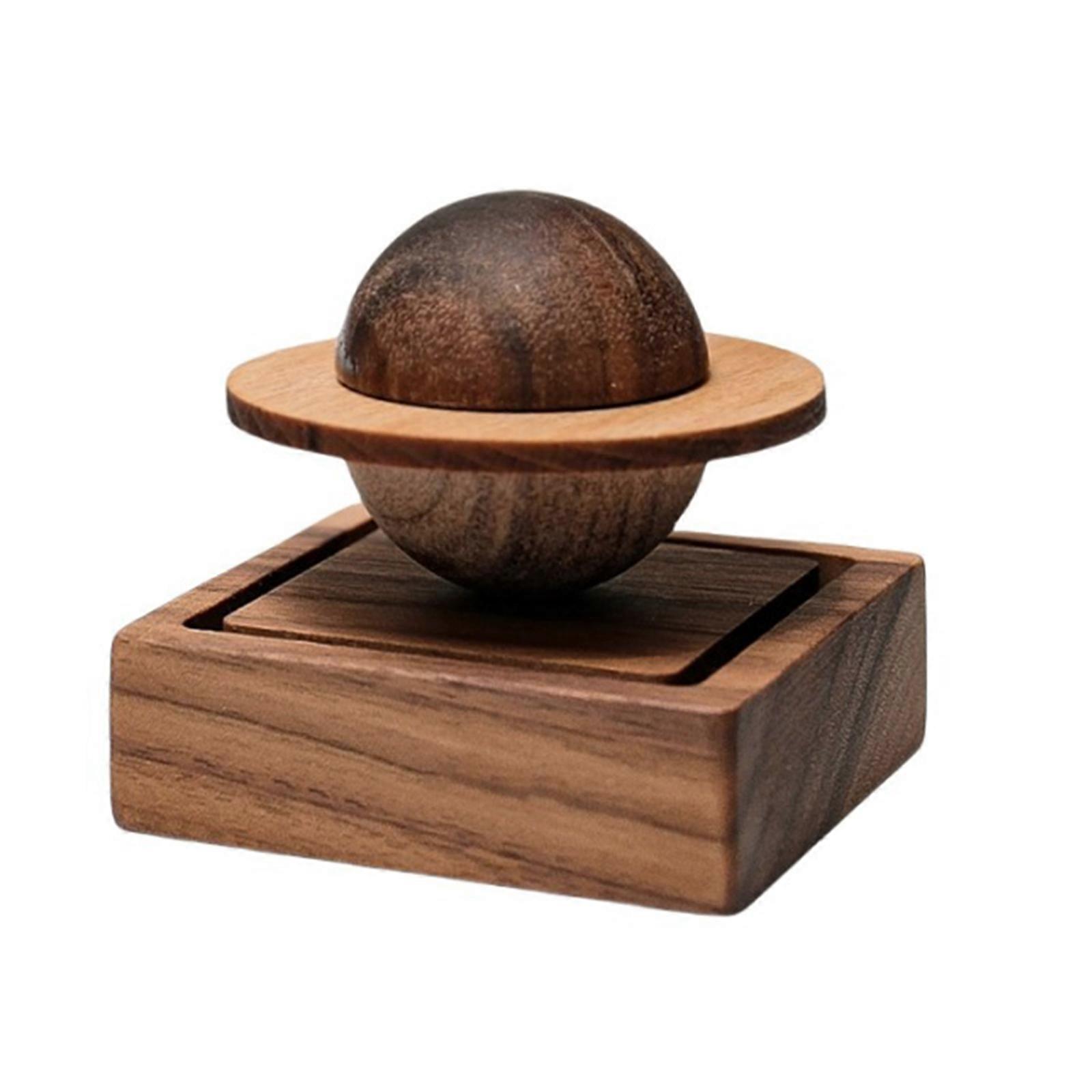 Wooden Magnetic Rotating Planet Design Car Air Freshener Reusable Scent Release Aromatherapies Diffuser Home Car Use Multicolor
