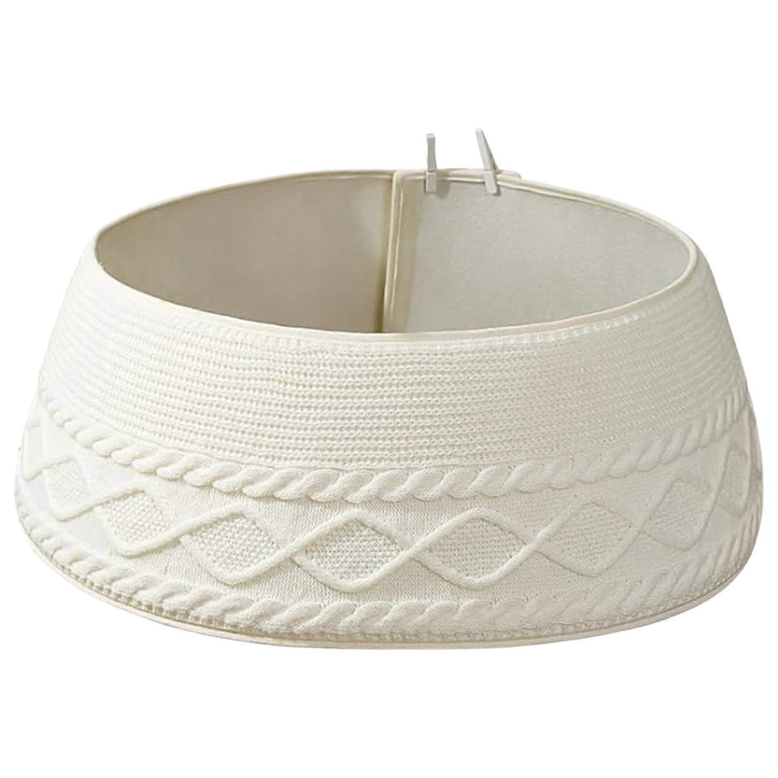 User Friendly Knitted Christmas Tree Skirt Feature Slip Resistant Clips Christmas Tree Skirt with ClipsFor Family Gatherings Multicolor