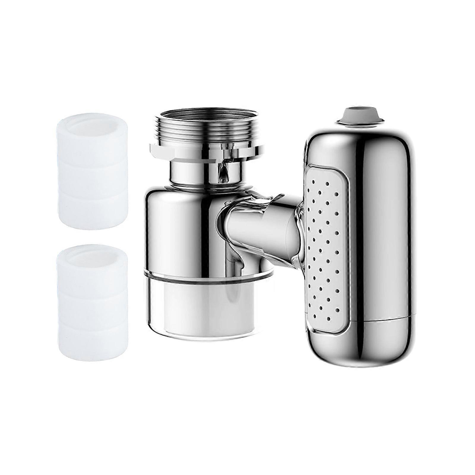 Multiple Sprays Faucet Filter Head Two Cartridges Pack 4 Flows Setting Rotatable Designs Faucet Attachment For Kitchen Sinks Multicolor