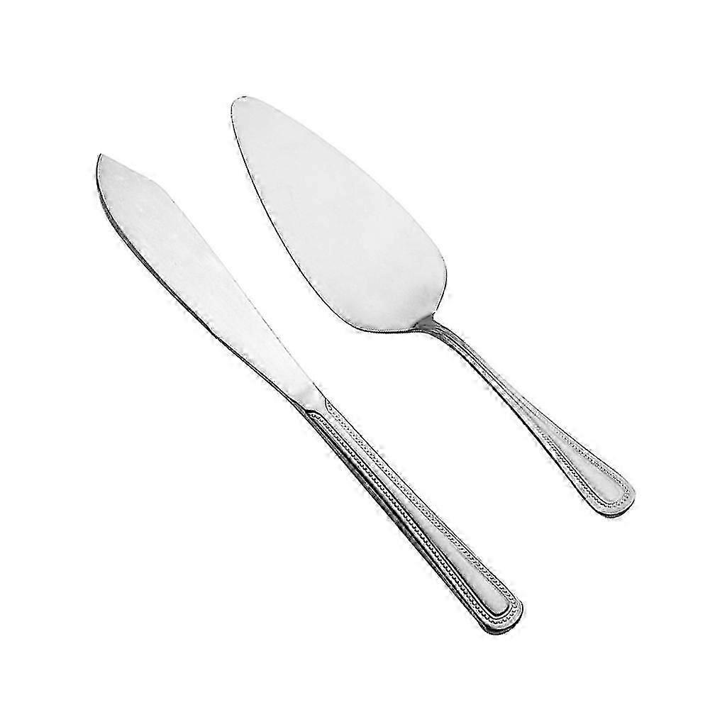 2 stk Simple Pie Knife Baking Party Bakverk Rustfritt stål Tool Cake Serving Set A