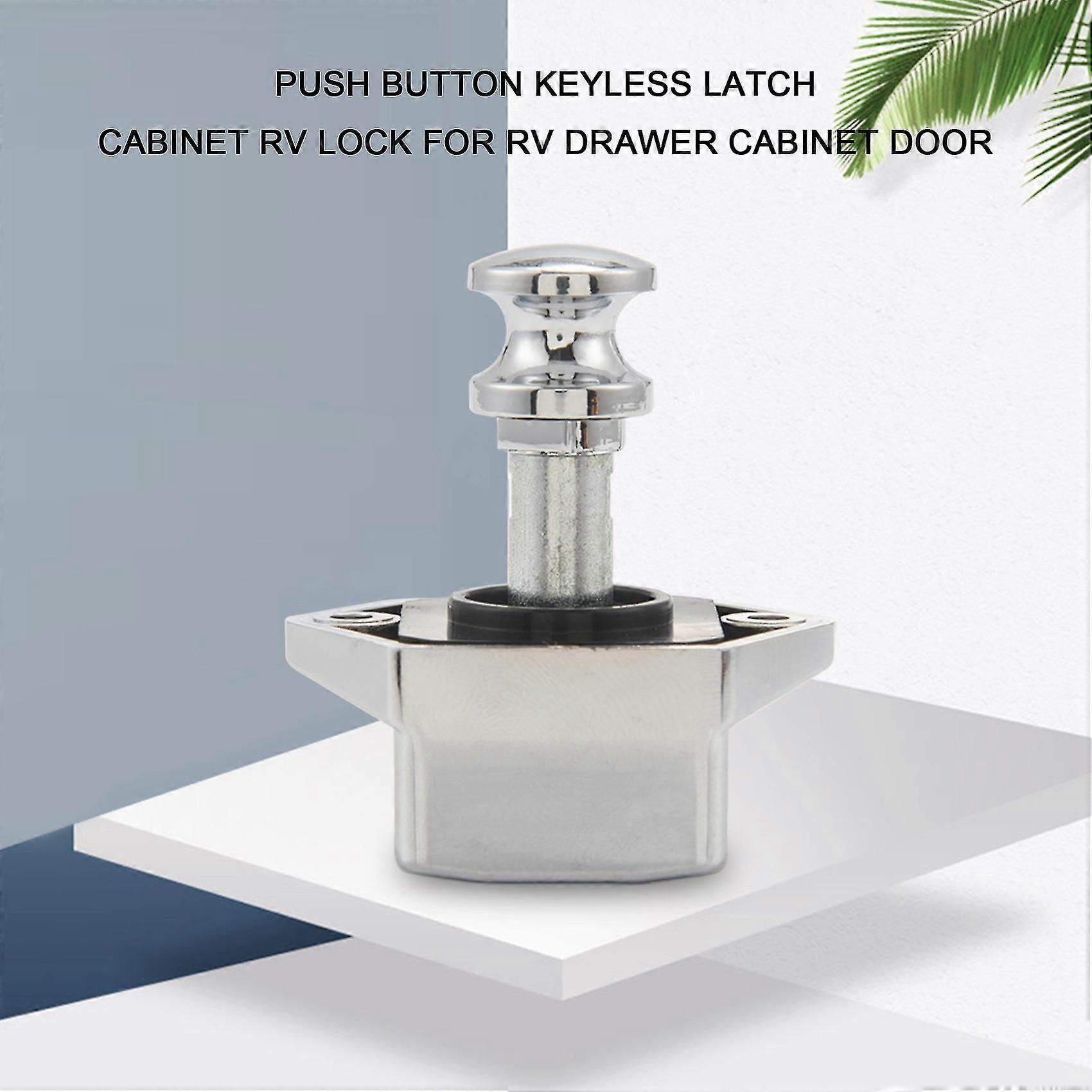 10 Pcs Push Button Keyless Lock Latch Cupboard Caravan Lock For Rv Drawer Cabinet Doors Thickness 1