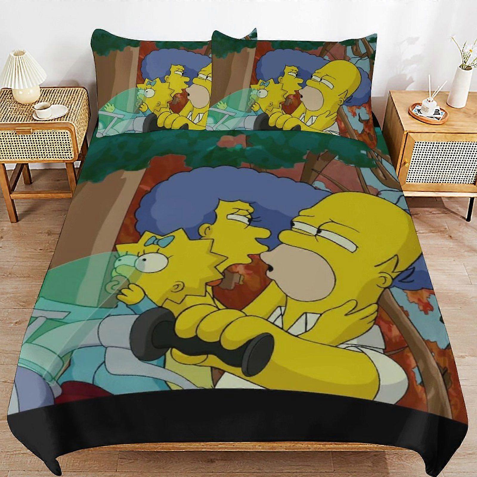 w326 Simpsons  La pelcula Light Feel Soft Touch Consistent Fabric Smooth Sleep Layer Duvet Cover Sets Comfort Kit i326