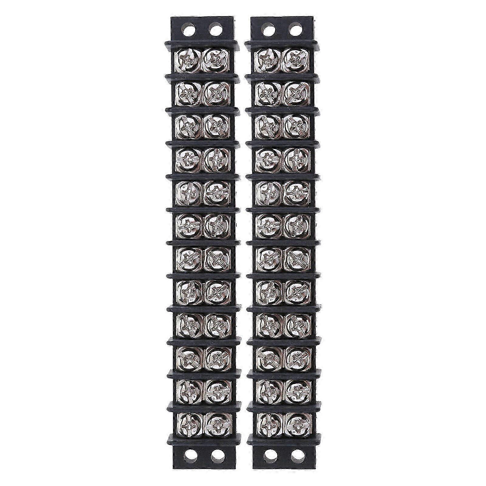 12 Position Double Row Terminal Block 12V 30A Screw Clamp