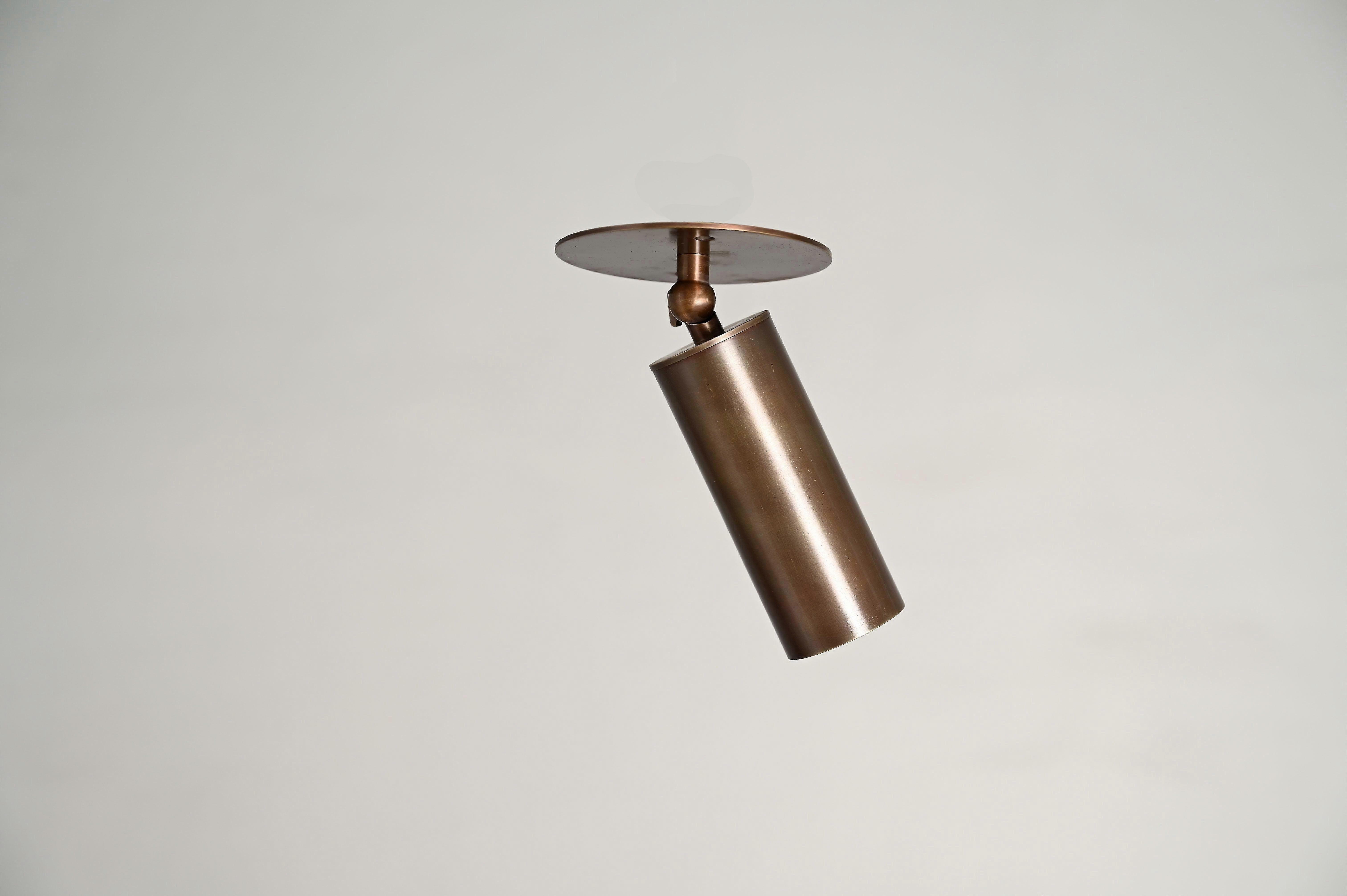 Handcrafted Raw Brass Wall Lamp With Double Globes, Mid-century Charm