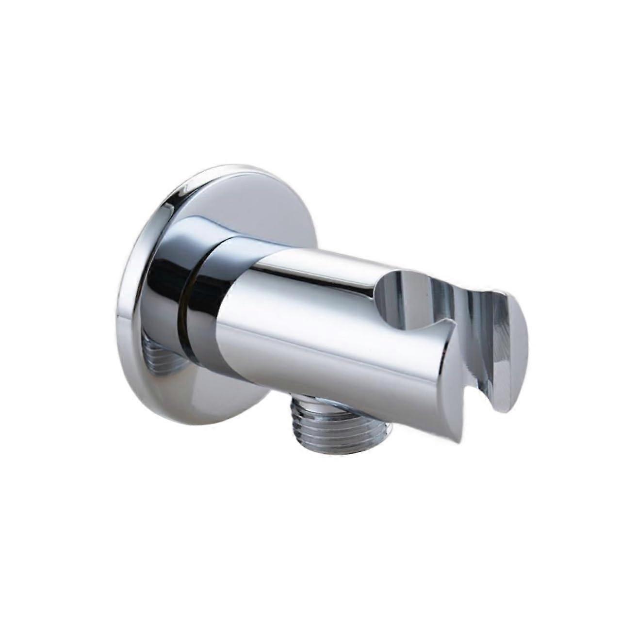 Solid Brass Chrome Wall Mounted Shower Holder with G1/2 Hose Connector and Angle Valve Bracket