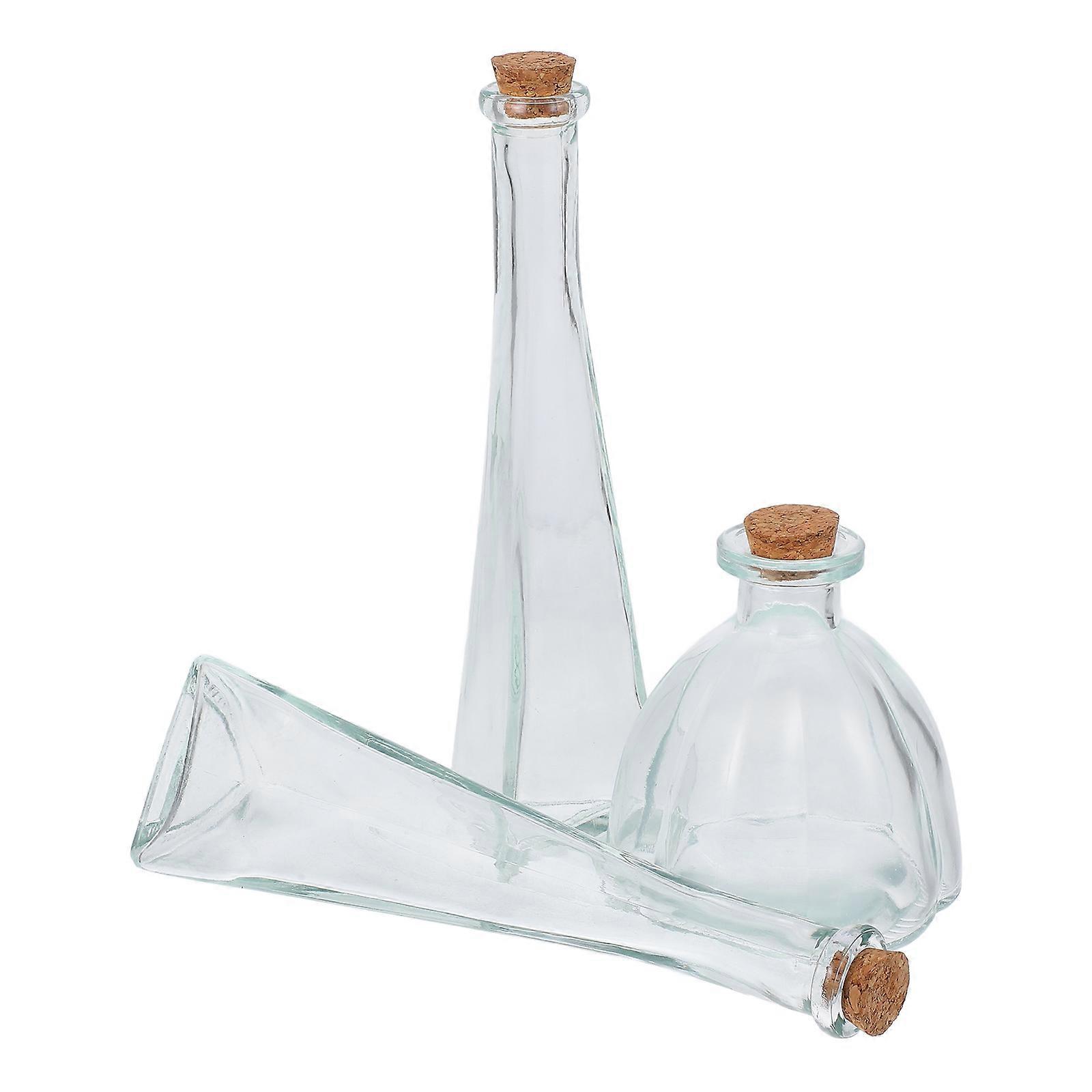 Apothecary Bottles Wedding Anniversary Keepsake Storage Couples Triangular Prism 3Pcs