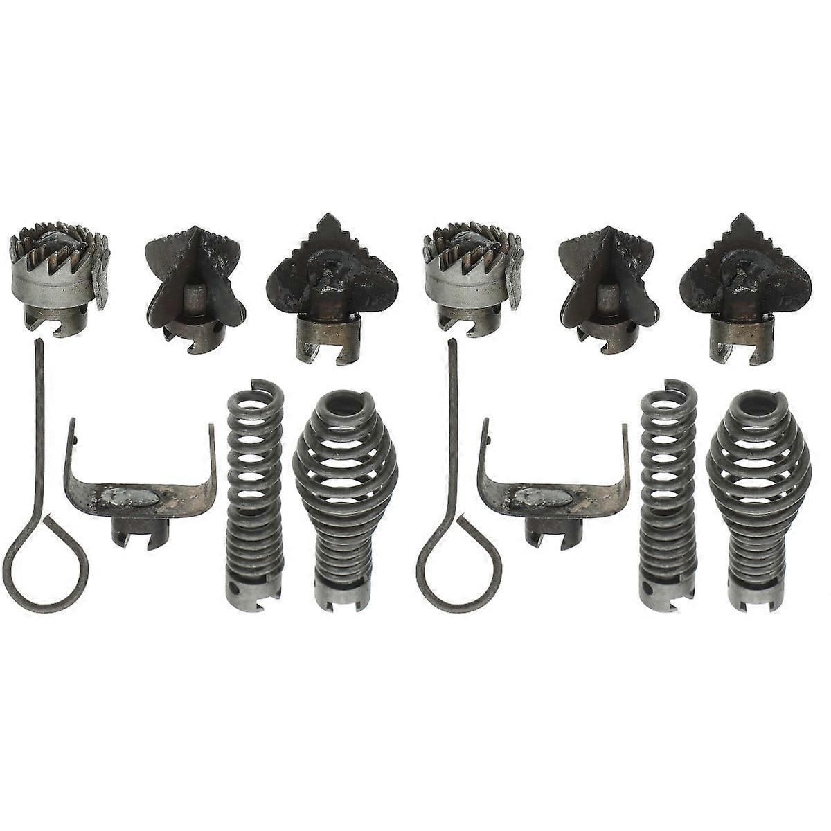 2 Sets Dredge Spring Connector Cleaning Accessories Plumbing Tools Drain Cutter Combination Pipe Cleaner for