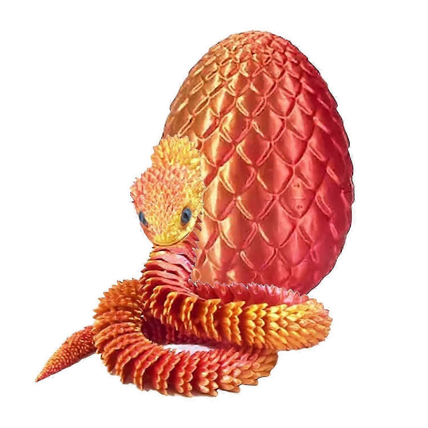 1 Set 3D Printed Snake Egg Figurine Movable Joints Snake Eggshell Figure Fidget Toy Snake Egg with 25-26