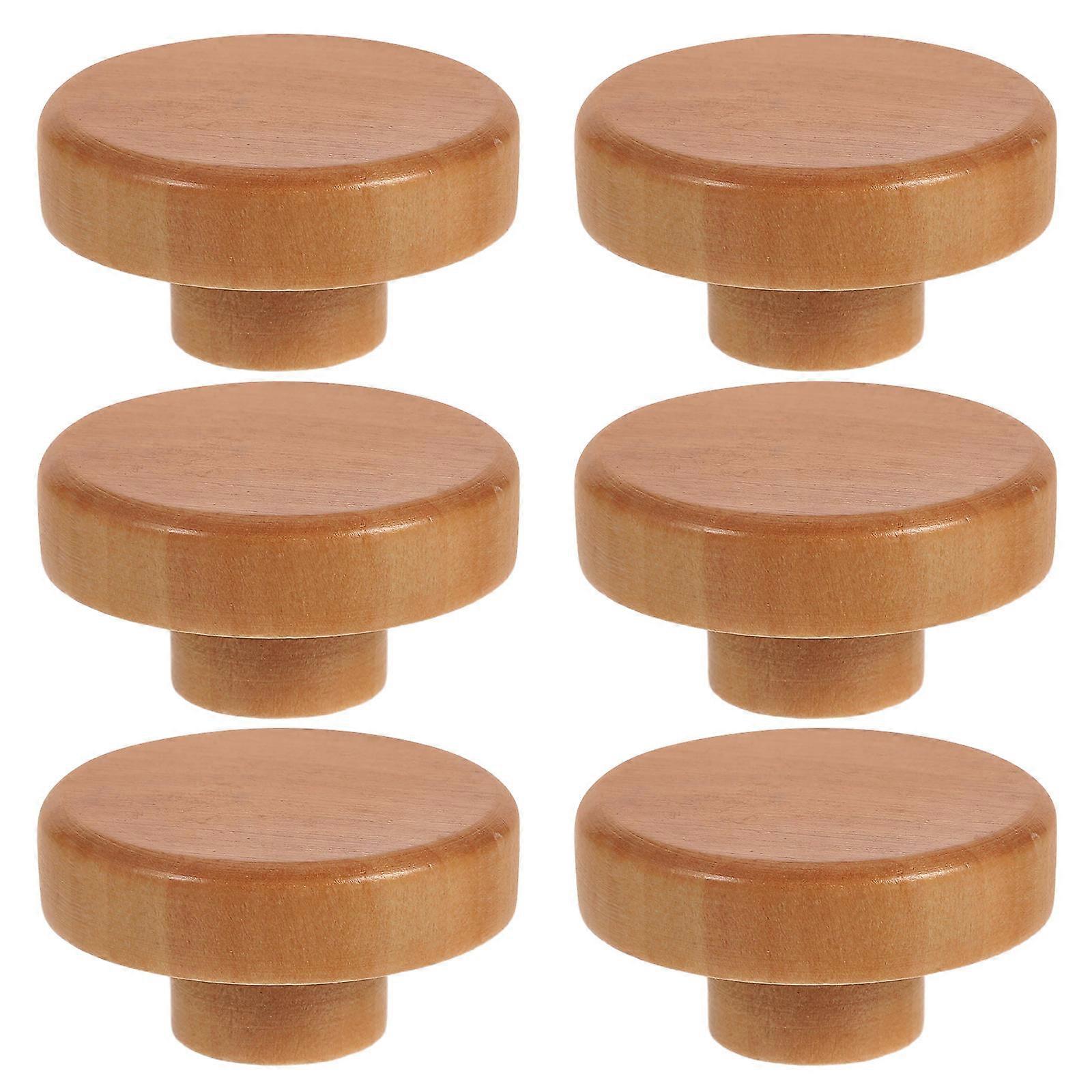 Solid Wood Cabinet Handles Single Hole Design For Kitchen Cabinets 6Pcs Elegant Drawer Pulls