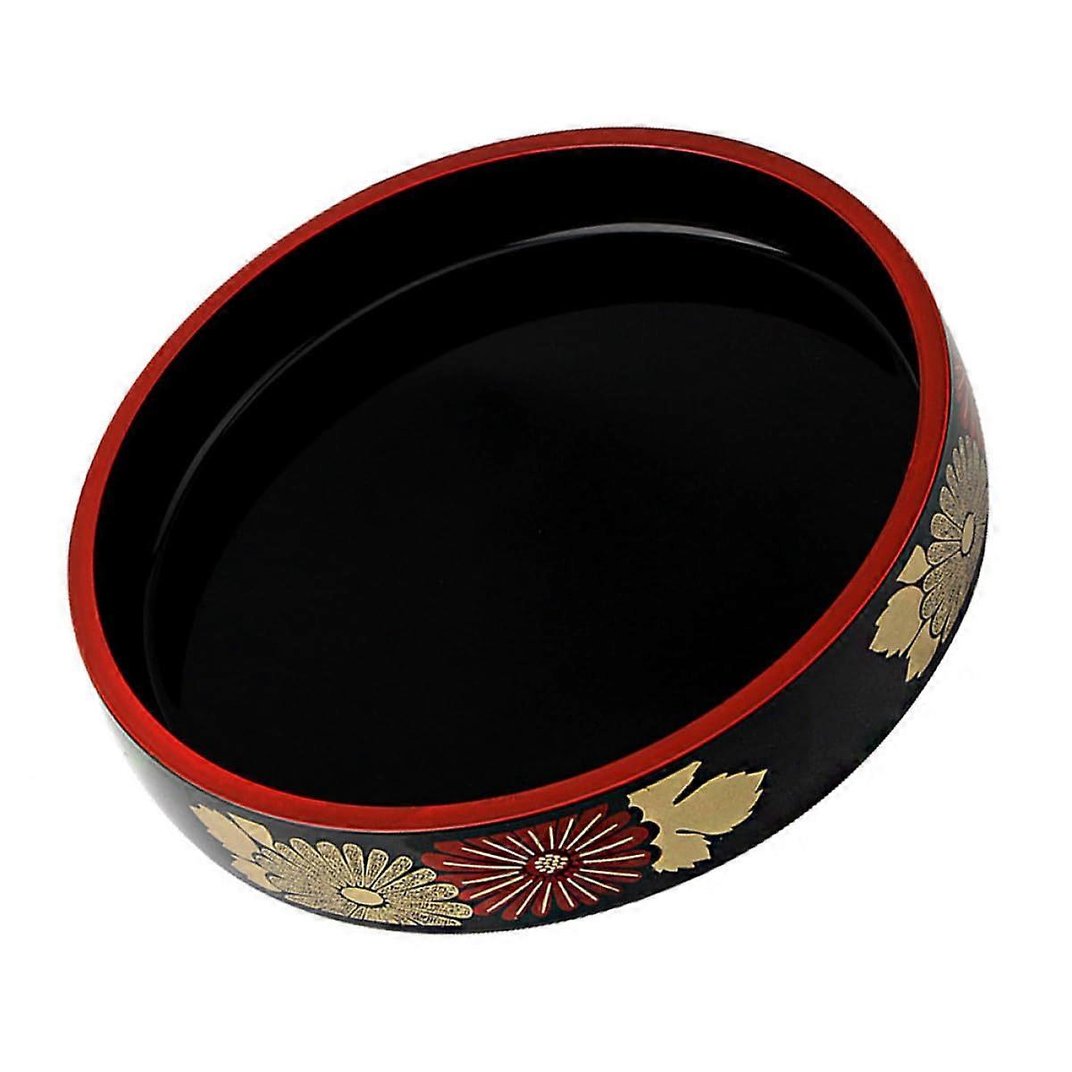 Round Plastic Sushi Serving Tray with Large Capacity, Easy Clean, Crack Resistant for Seafood