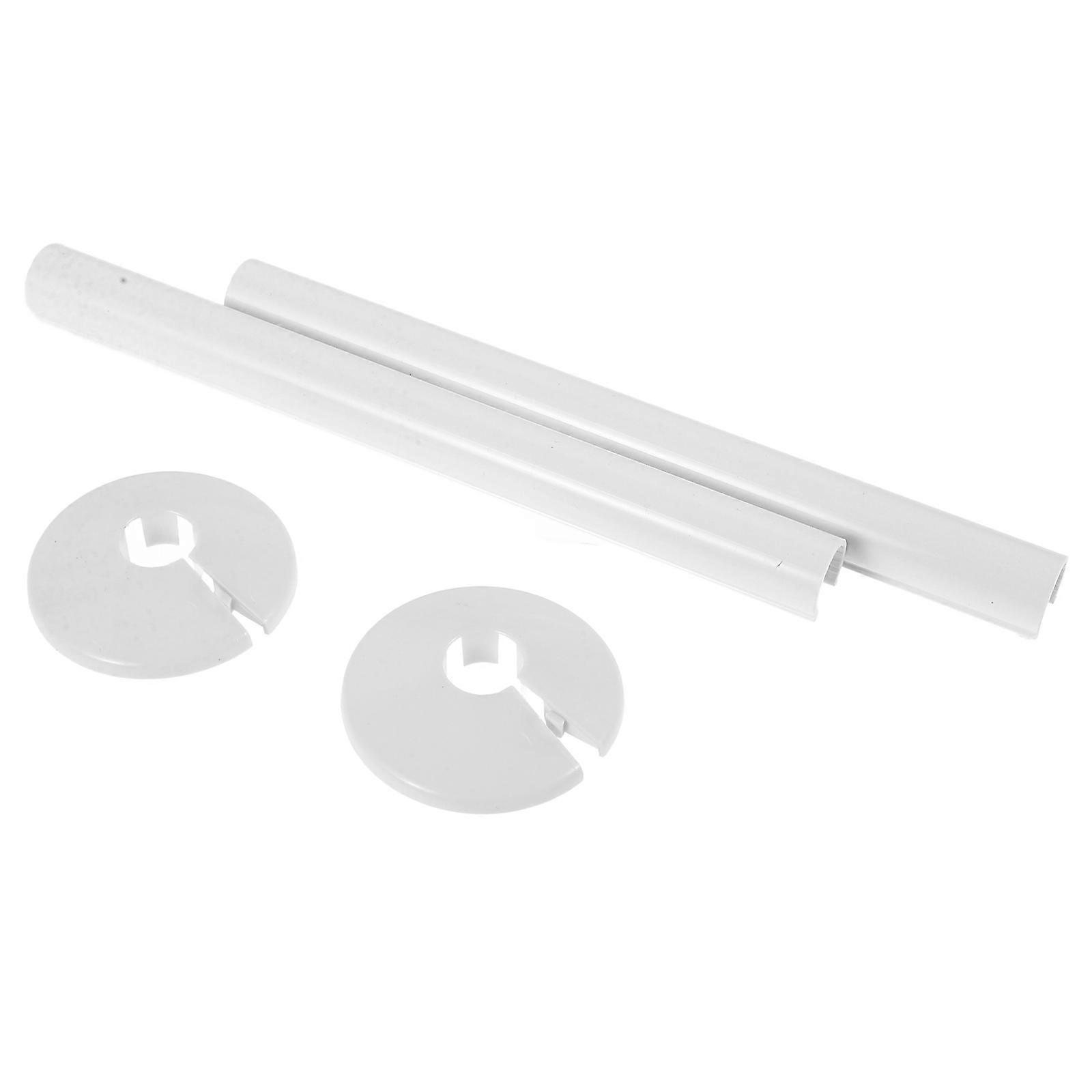 Decorative Radiator Pipe Covers And Collars Kit For Interior Design White Plastic 2 Sets Ideal For Concealing Wall Pipes And Improving Aesthetics