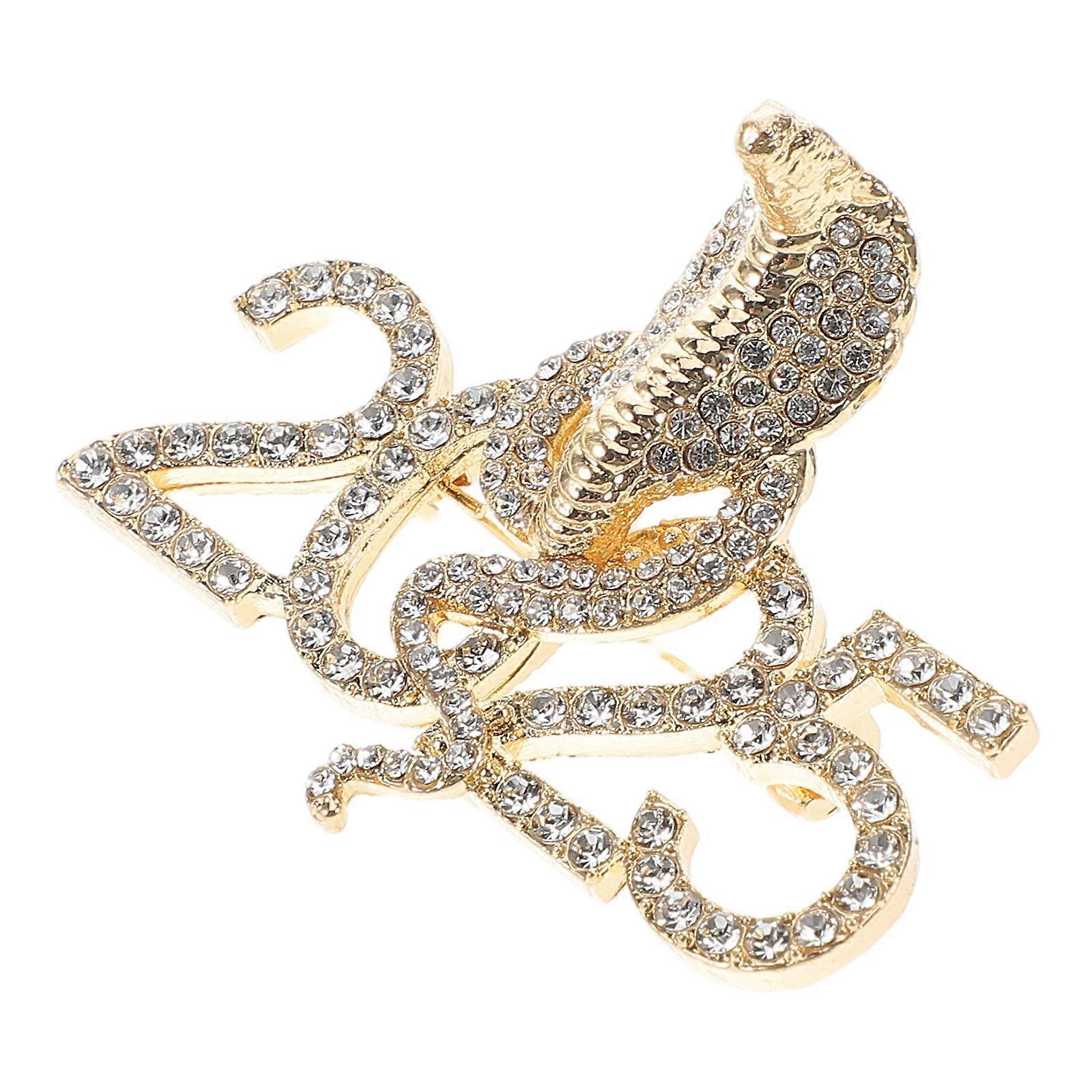 Snake Year Rhinestone Snake Brooch Pin for Decoration