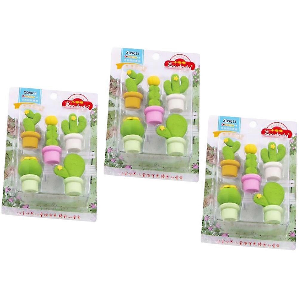 Creative Cactus Shaped Eraser Rubber Eraser for Students 45 Pieces