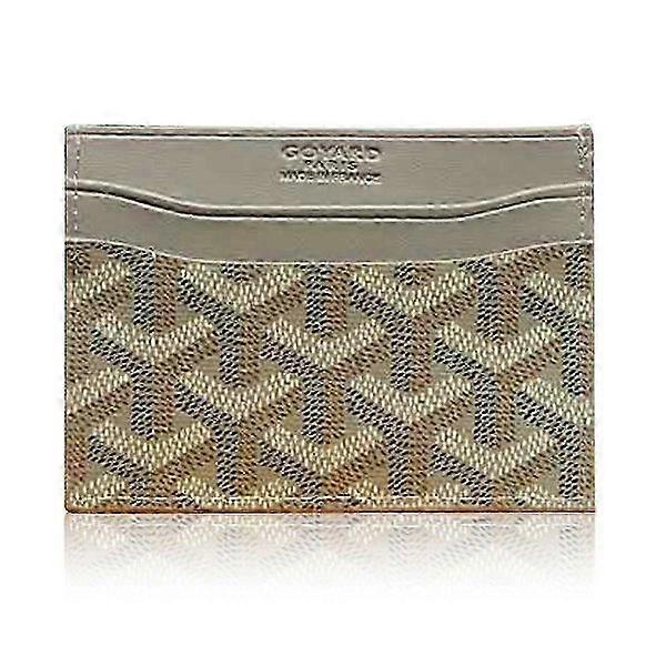 Elegant cowhide card case, small model, fashionable card case khaki