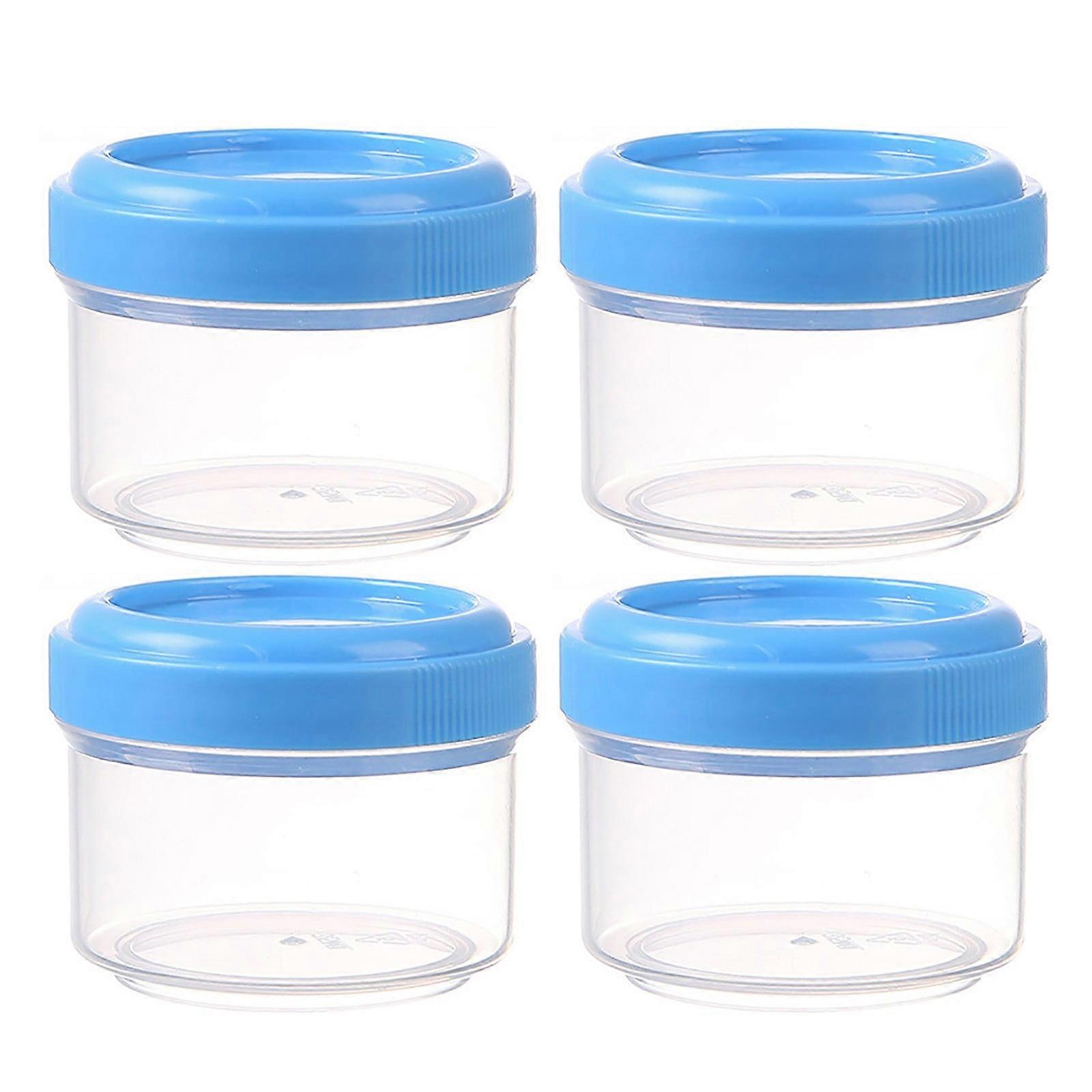 Witspace 35ml Salad Dressing Containers, Leakproof & Stackable, Reusable BPA-Free Plastic Cups with Lids (4 Packs)