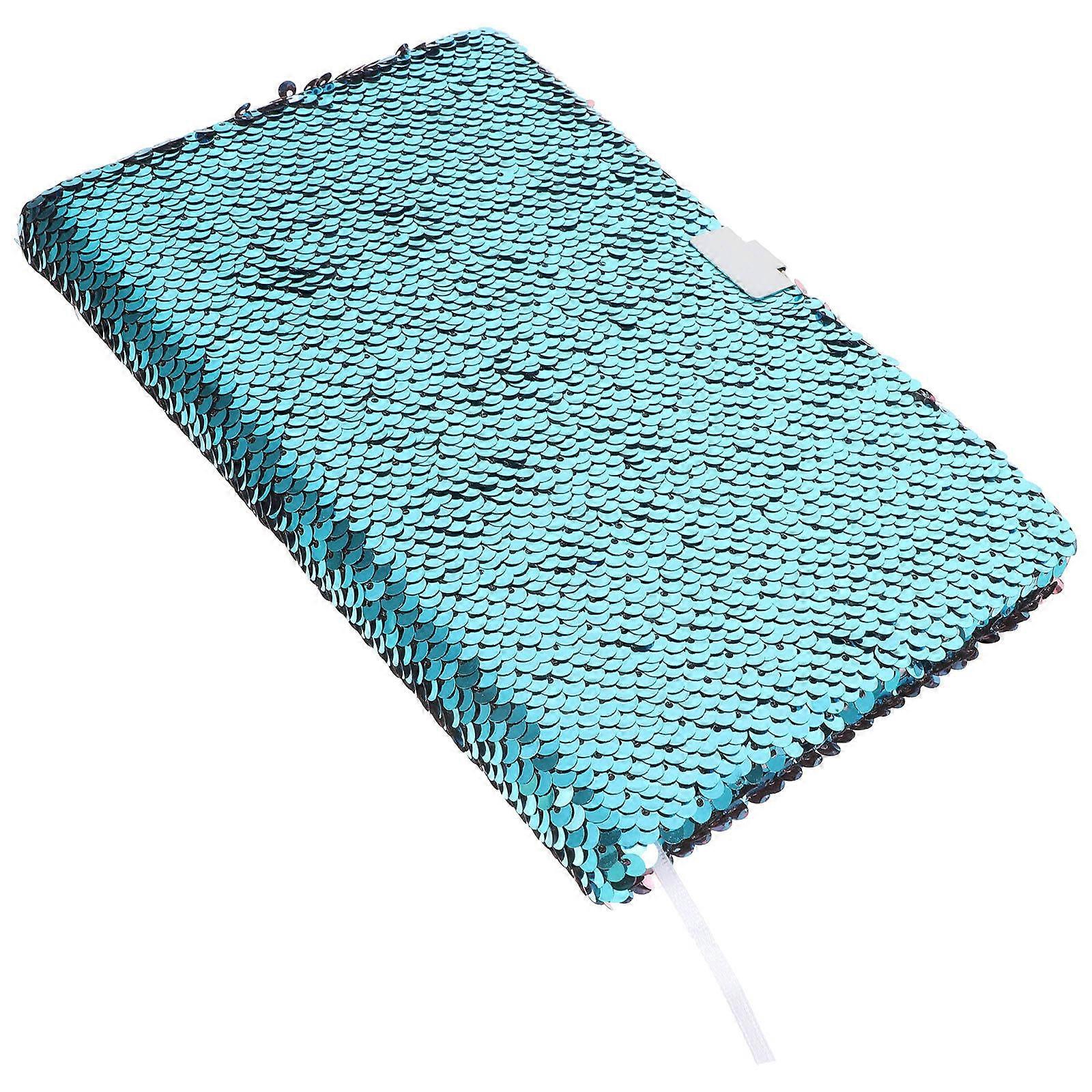 Blue Reversible Sequin Notebook for Kids with Lock Cute Journal