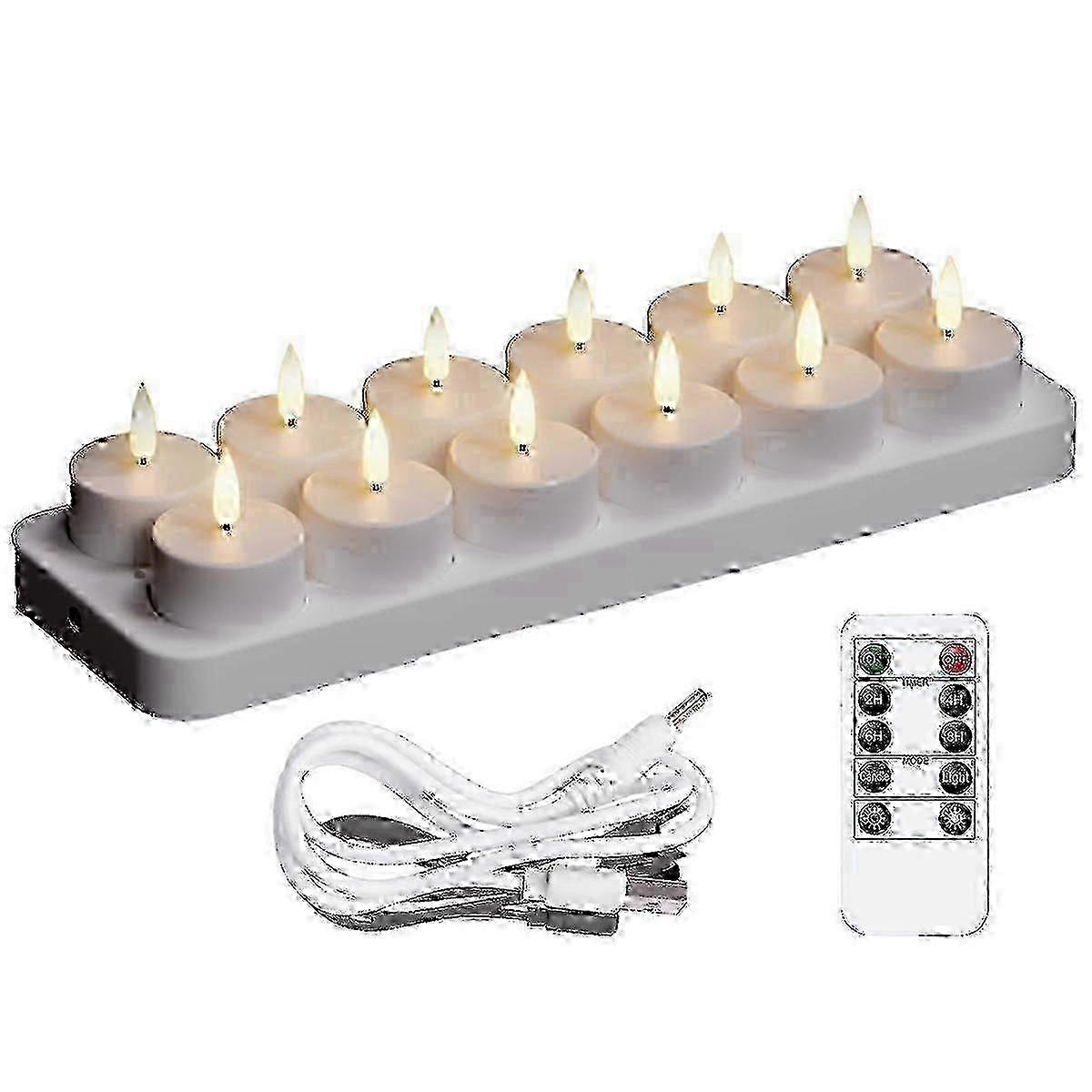 Rechargeable Tea Lights , 12 Pcs Rechargeable