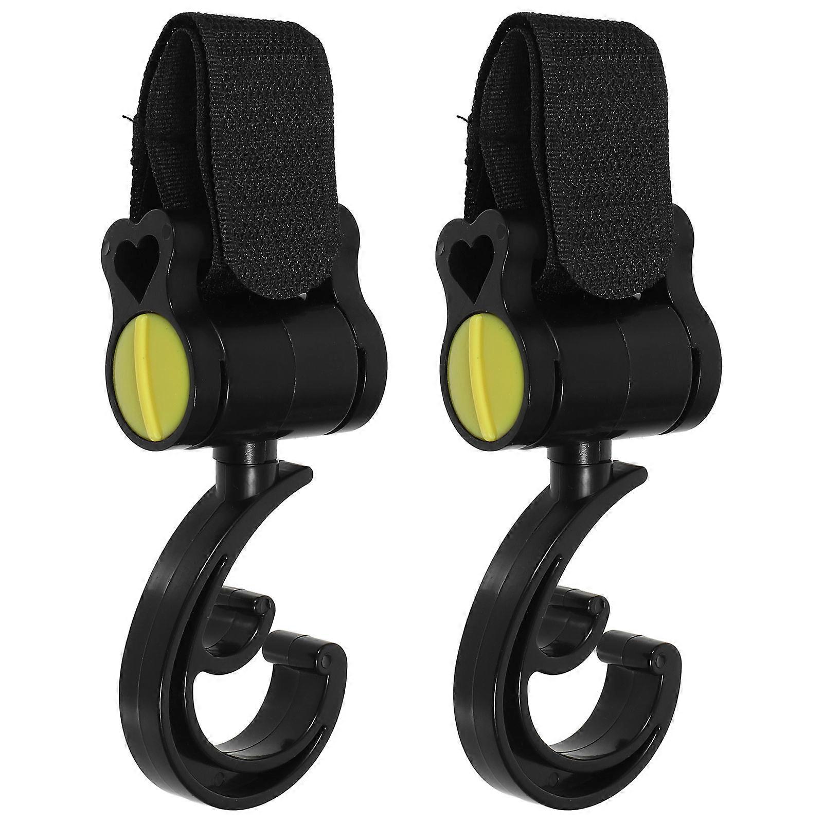 Baby Stroller Hooks for Bags Made of Durable PP Material Yellow Color Convenient and Portable