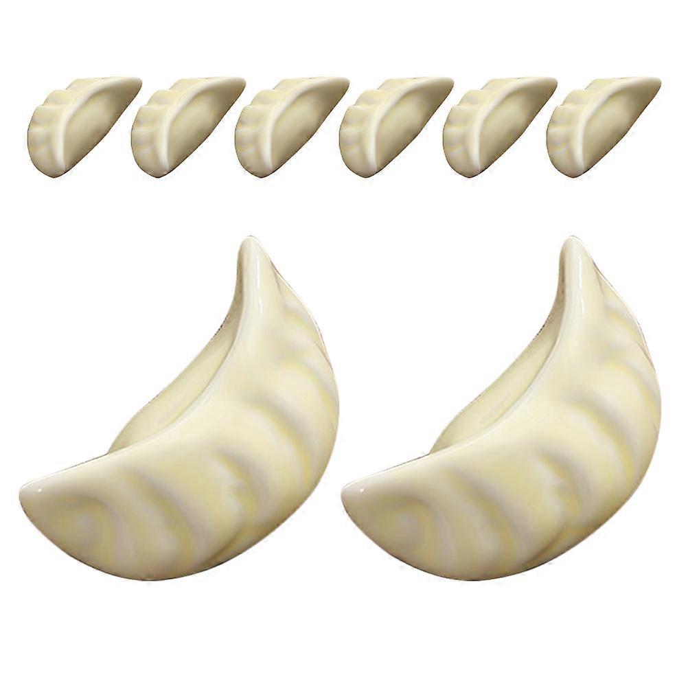 Ceramic Dumpling Shape Chopstick Holders 8Pcs for Home Utensil Rest