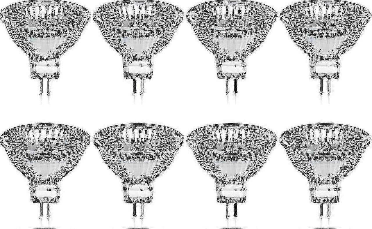عبوة من 8 لمبات هالوجين Gu5.3 Mr16 35w 12v عكس الضوء - أبيض دافئ 2800 كيلو ، 400 لومن ، غطاء زجاجي P20250110366