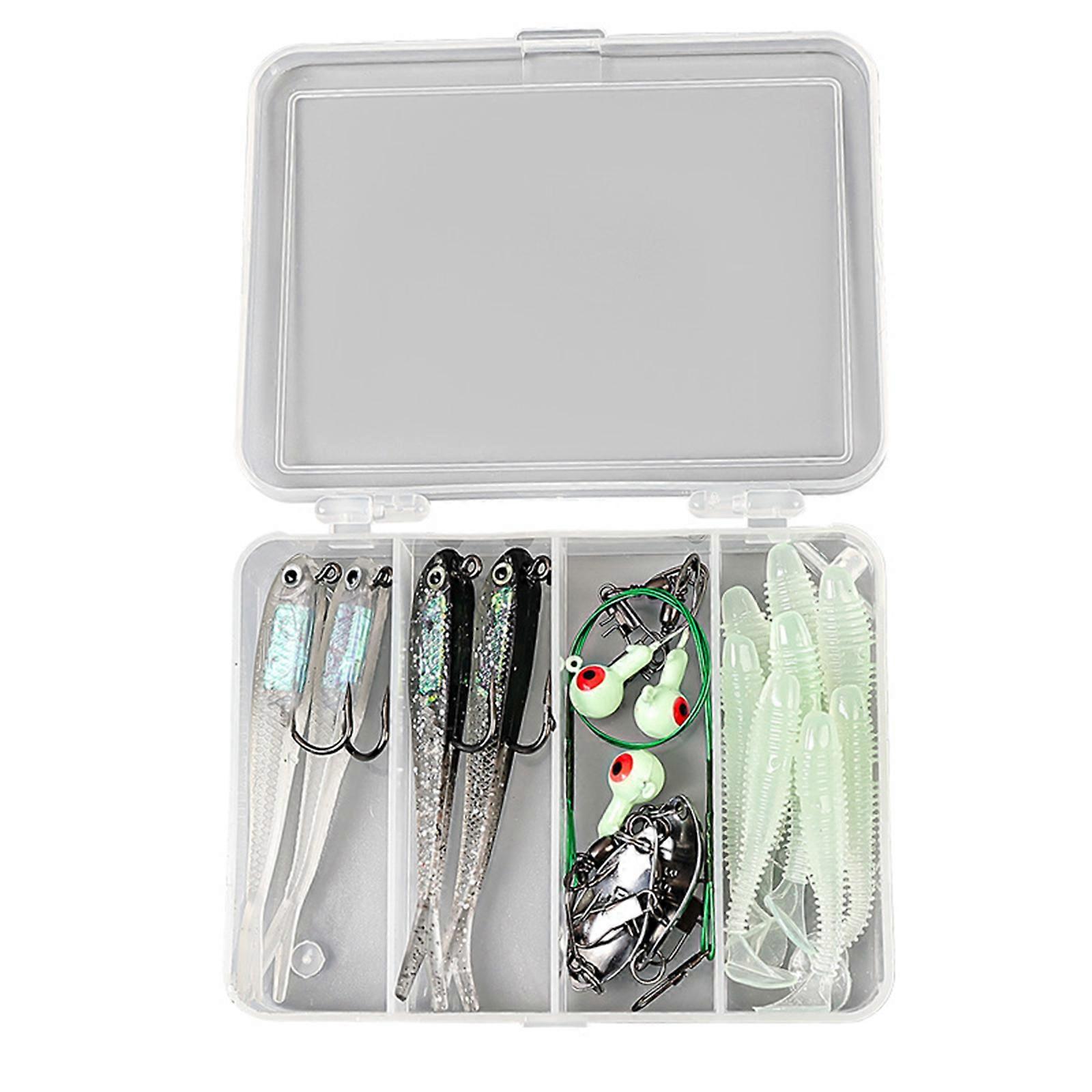 Silicone Lure Set Soft Fishing Lures Kit with Jig Head Hook Artificial Bait Worm Paddle Tail Swimbait Fishing Tackle Accessory